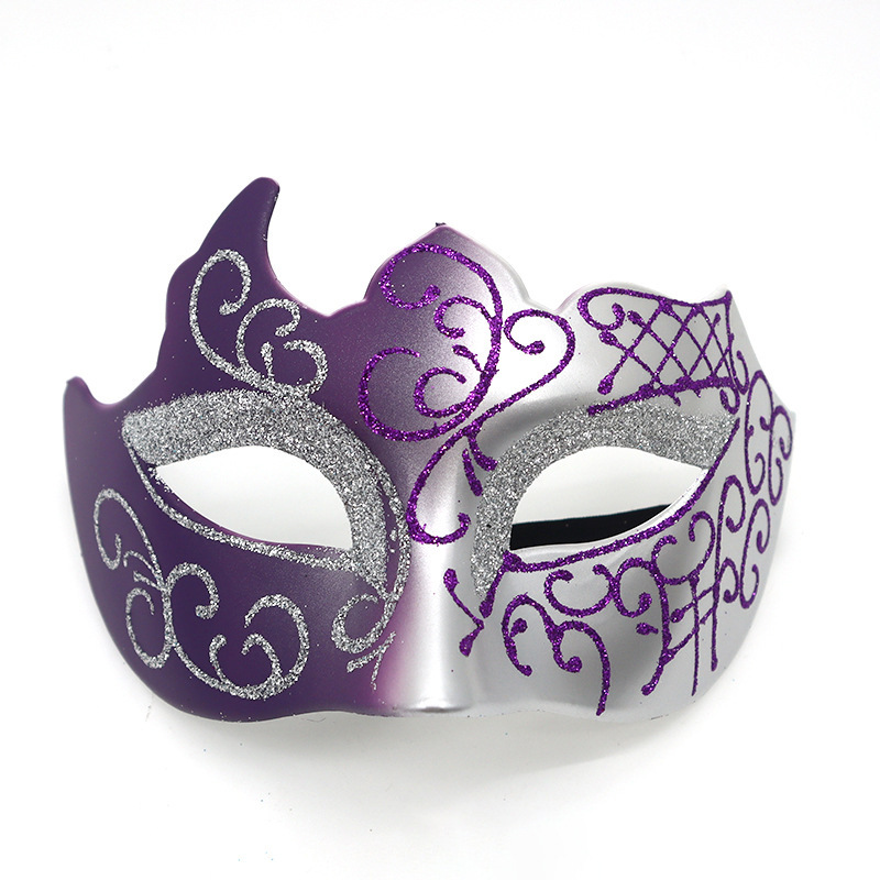 Adult Purple Velvet Hooded Cape Witch 2‑Piece Set, Long Cloak with Masquerade Mask for Halloween Cosplay Party, 110‑170cm