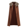 Medieval Viking Cloak Fur Collar Cape Renaissance King Halloween Costume for Adult