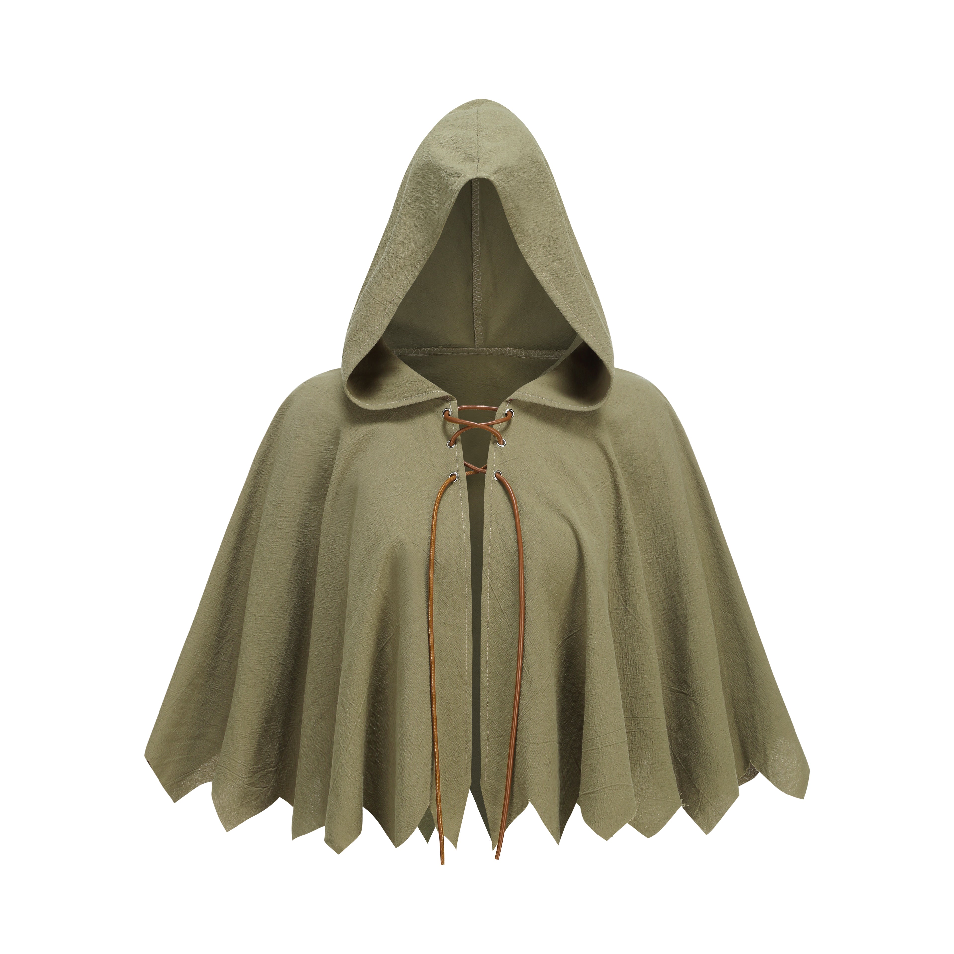 Medieval Cloak with Hood Shawl Renaissance Short Cape Halloween Christmas Party Outfits for Adult