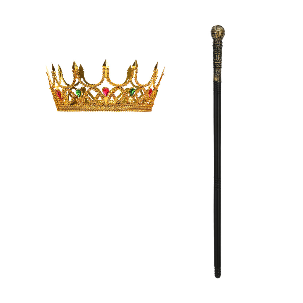 Adult King Cape 3‑Piece Set Custom Velvet Cloak White Trim With Crown & Scepter 120CM 140CM 150CM Purple Blue Medieval Royal Cosplay Costume