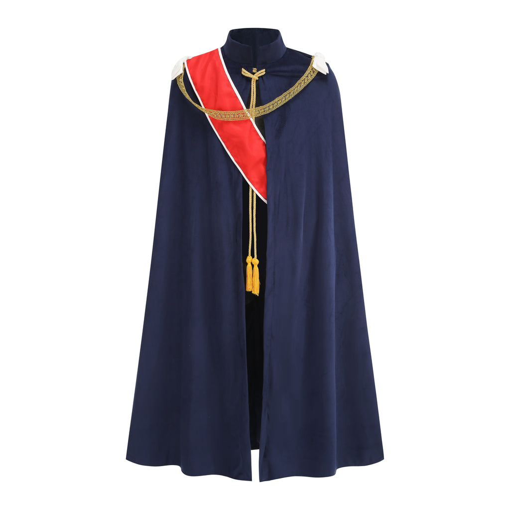 Men Royal Prince Velvet Cape Noble King Cloak 130CM 140CM 150CM Halloween Medieval Cosplay Costume