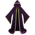 Unisex Wizard Cloak Robes With Hood Sleeves Dutch Velvet Cosplay Costume