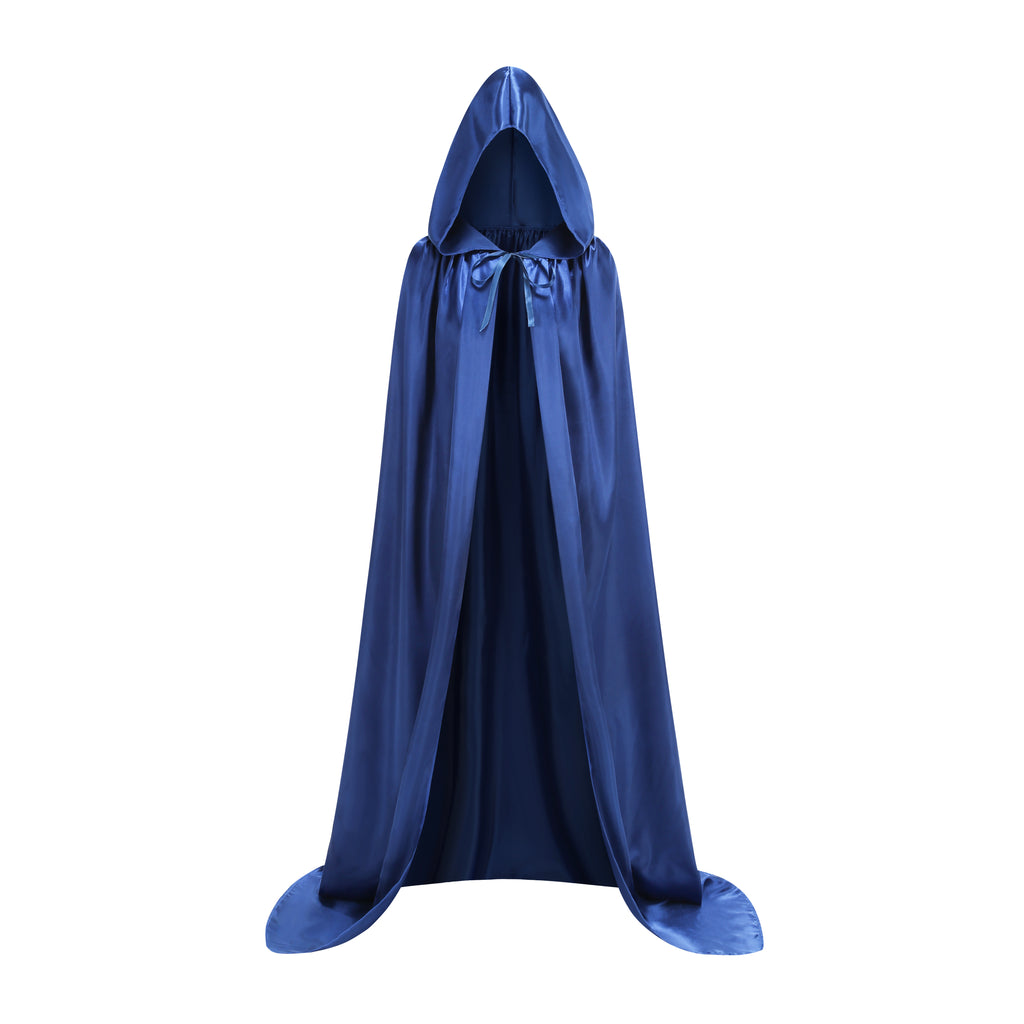 Unisex Adult Hooded Cape Full Length Halloween Christmas Costume Party Cloak Size 43" to 67"