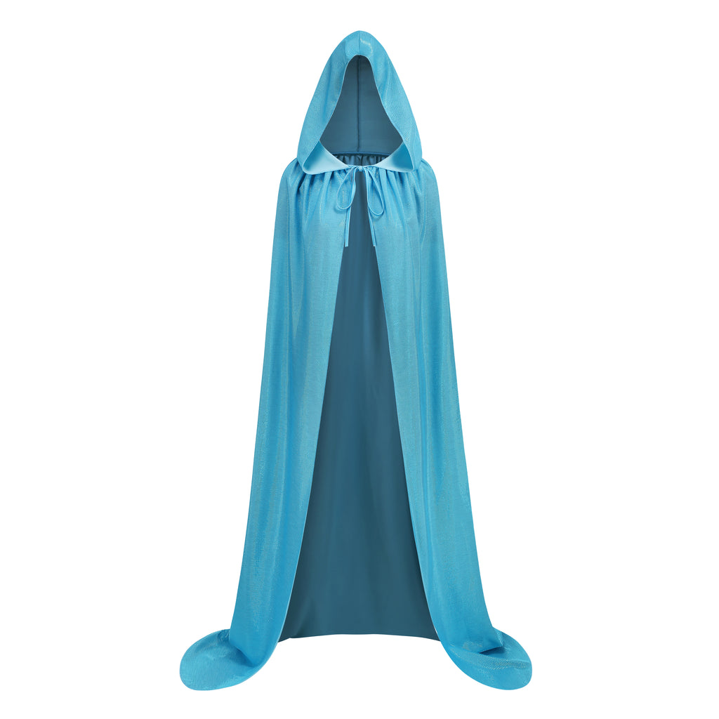 Custom Lurex Holographic Hooded Cape for Adults, Shiny Metallic Thread Cloak Multi‑Color 120‑160CM Halloween Rave Cosplay Festival Costume