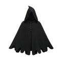 Unisex Medieval Hooded Cloak Gothic Renaissance Cape with Scalloped Hem Adult Halloween Witch Costume