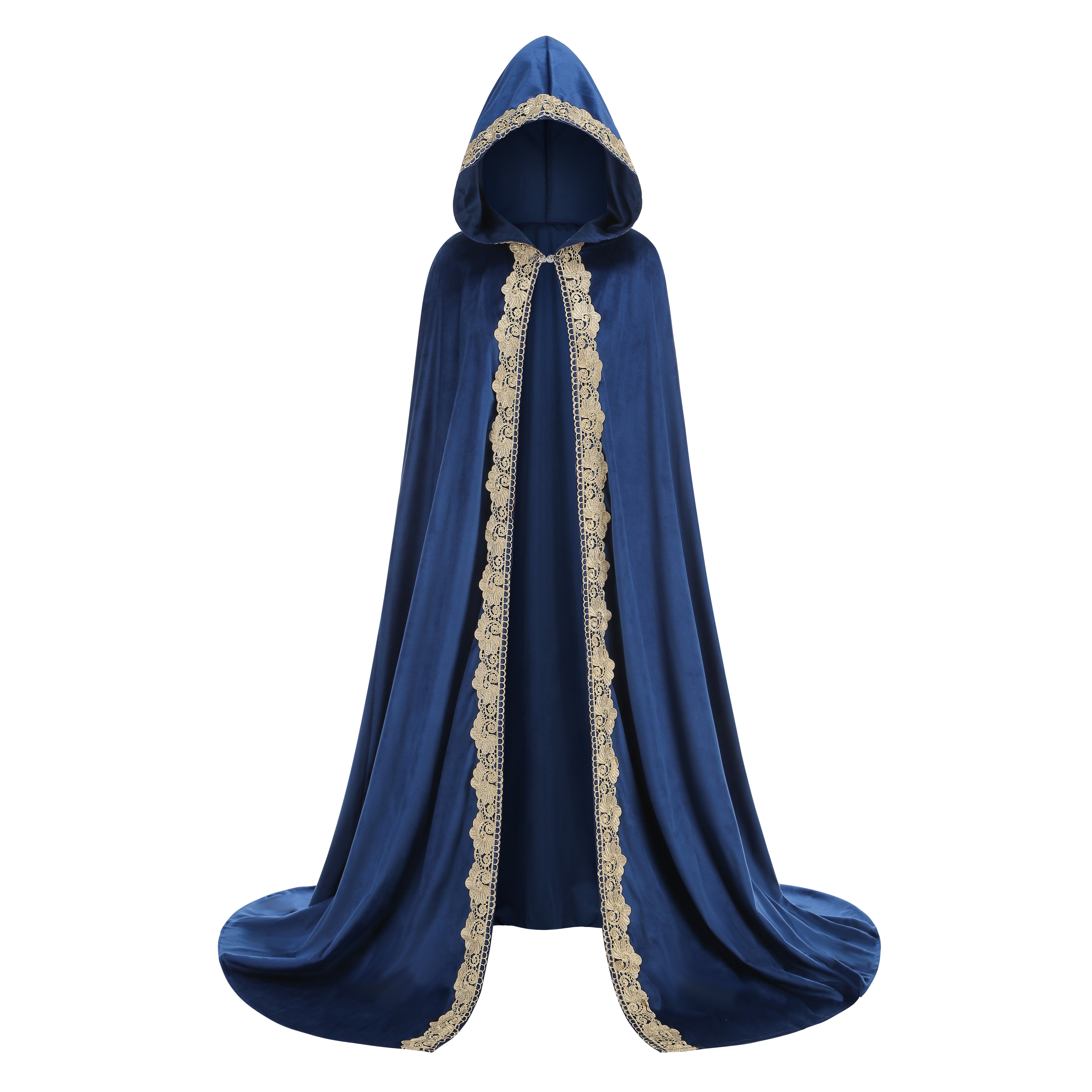 Adult Medieval Renaissance Hooded Cloak Women Men Vintage Long Cape with Hood Halloween Witch Cosplay Costume