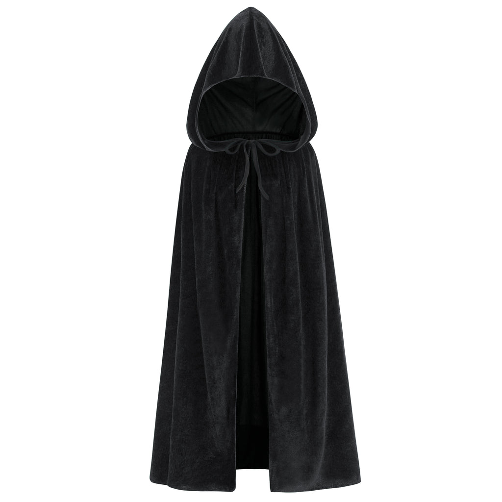 Adult Velvet Cloak Medieval Renaissance Long Cape with Hood for Hollween