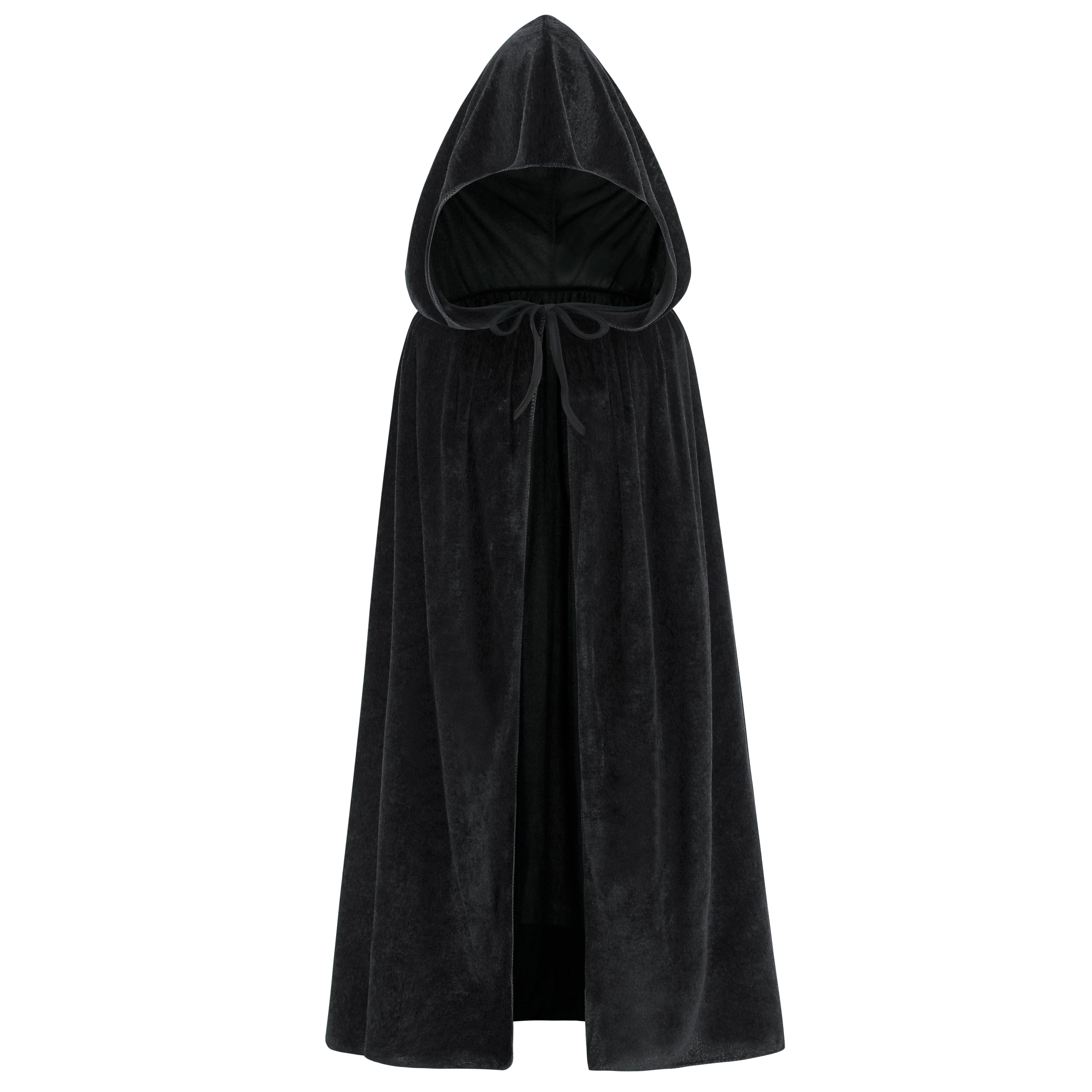 Adult Velvet Cloak Medieval Renaissance Long Cape with Hood for Hollween
