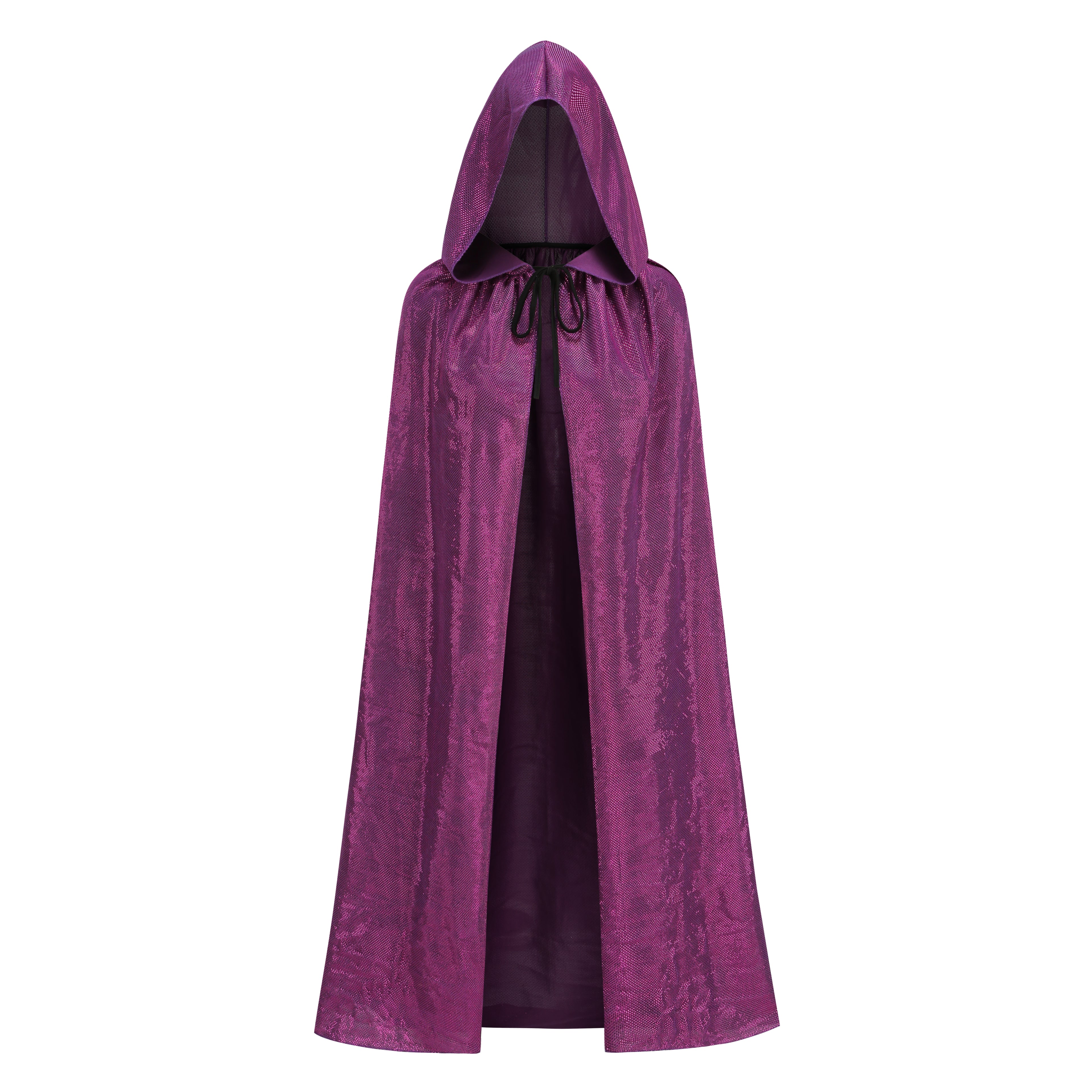 Custom Lurex Holographic Hooded Cape for Adults, Shiny Metallic Thread Cloak Multi‑Color 120‑160CM Halloween Rave Cosplay Festival Costume