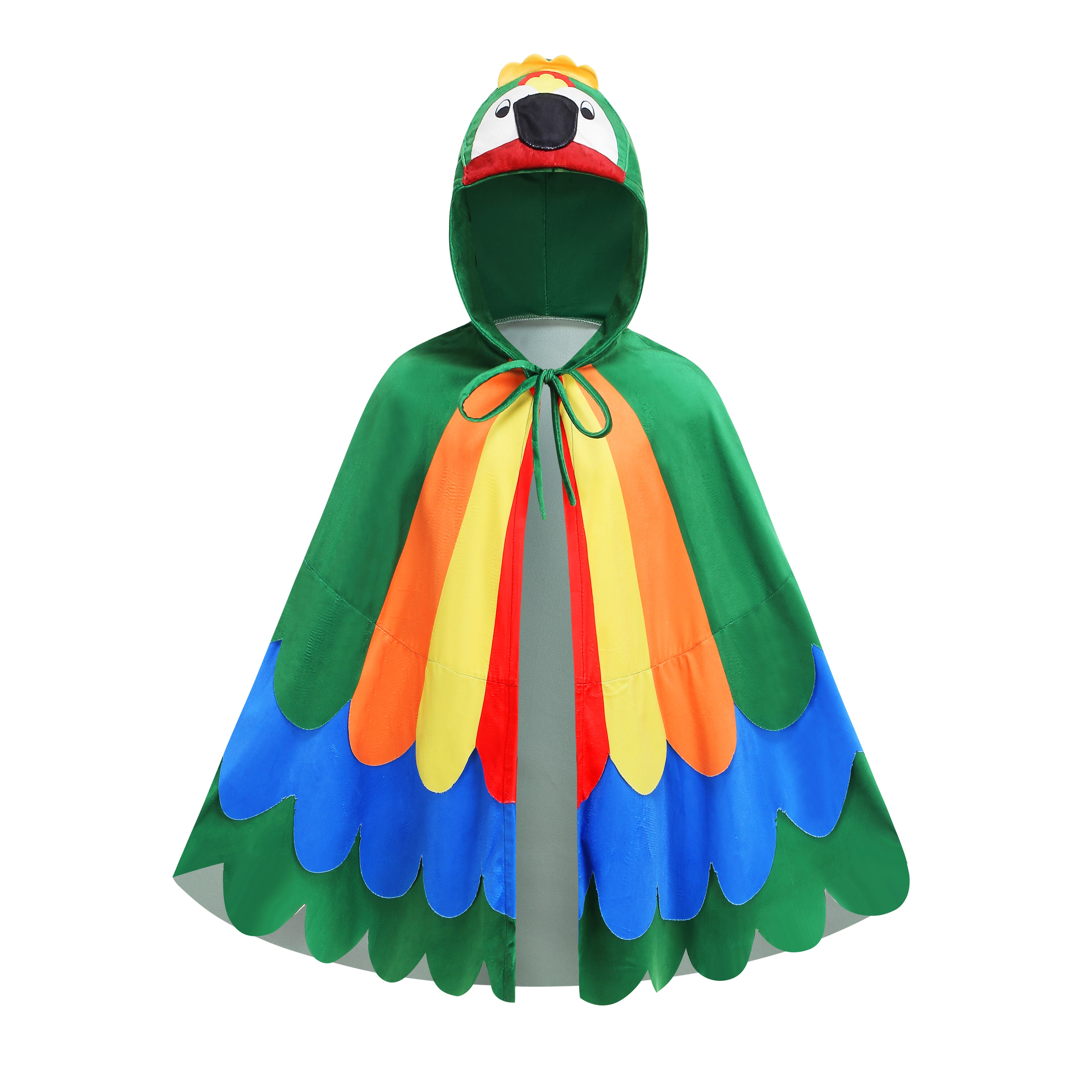 Kids Parrot Hooded Cape 3D Animal Cloak 75CM For 3‑12Y Kids Halloween Cosplay Fancy Costume