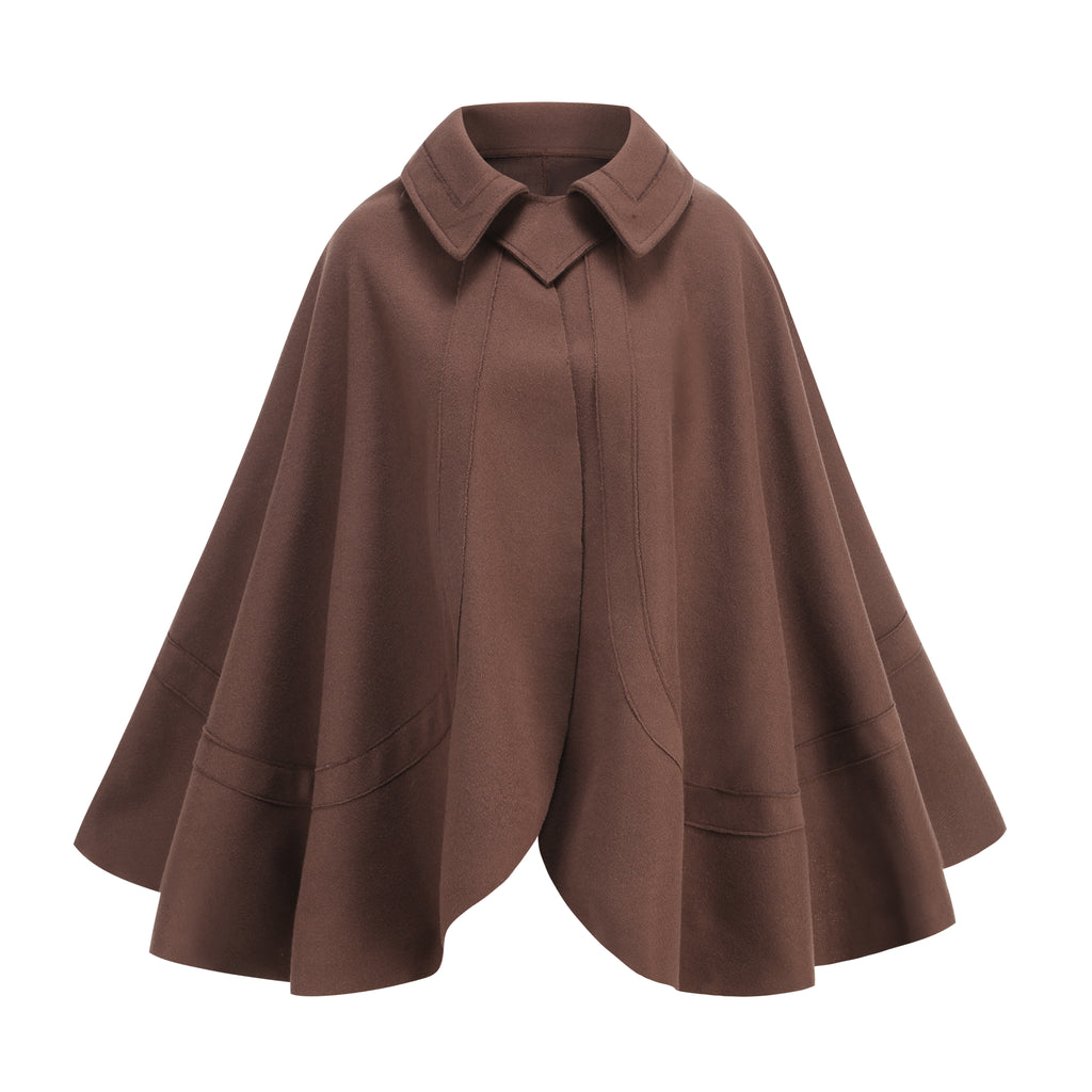 Renaissance Cape Detective Costume Medieval Cloak Victorian Capelet Hobbit Brown Halloween Costume