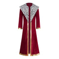 Adult Royal King Costume Set, Velvet Coronation Robe with Shawl Collar, Crown & Scepter for Halloween, World Book Day & Carnival Parties
