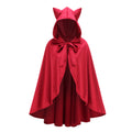 Adult Little Red Riding Hood Hooded Cape With Cat Ears, Red Cloak 70‑90‑120cm Shoulder‑to‑Hem for Halloween Fairy Tale Cosplay Costume