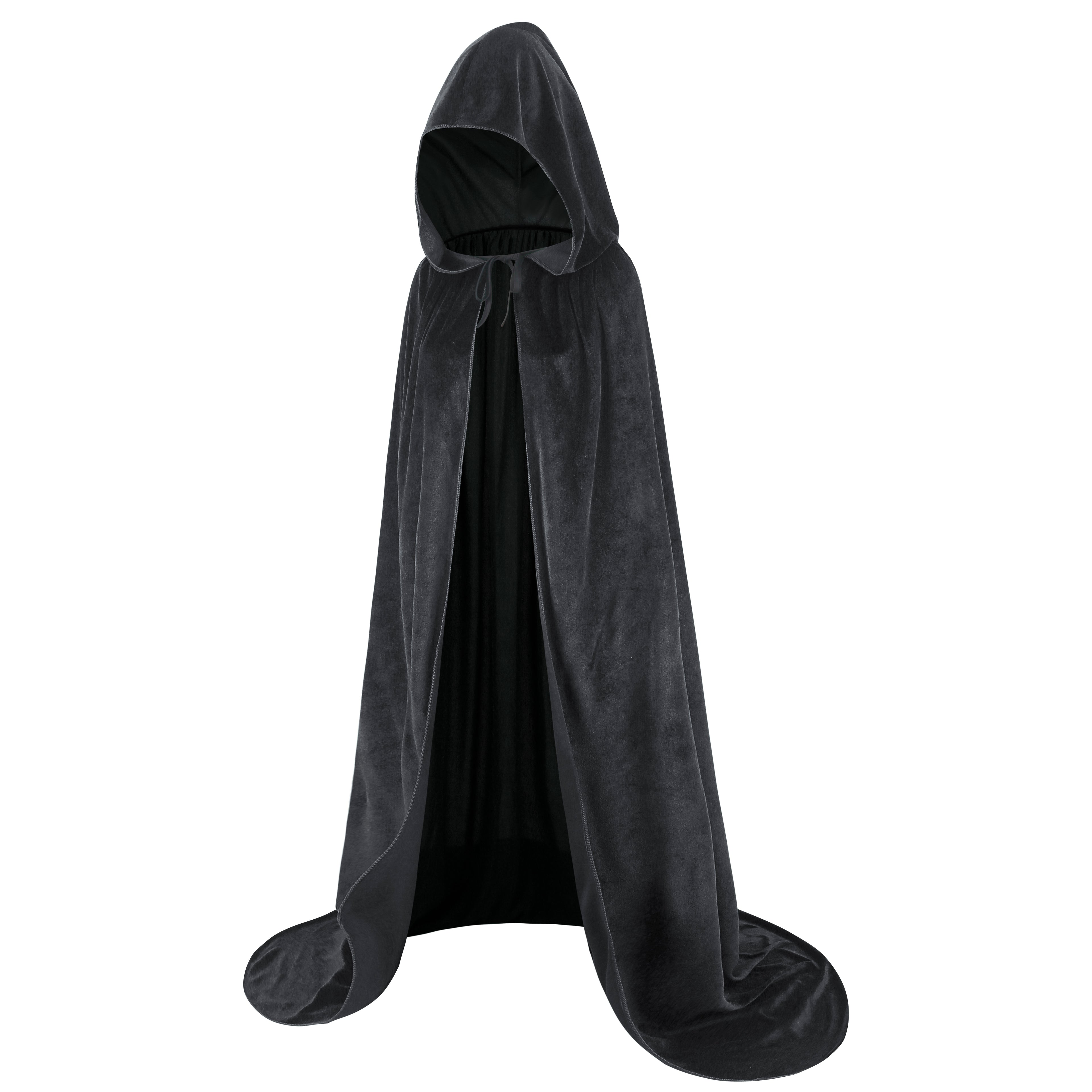 Adult Velvet Cloak Medieval Renaissance Long Cape with Hood for Hollween