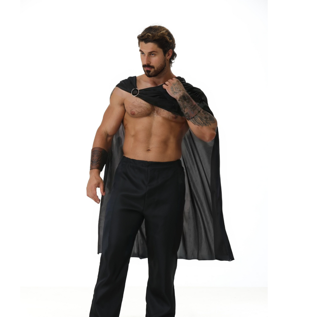 Unisex Spartan Warrior Soldier Costume Cape with Bracers Halloween Medieval Cloak Cosplay