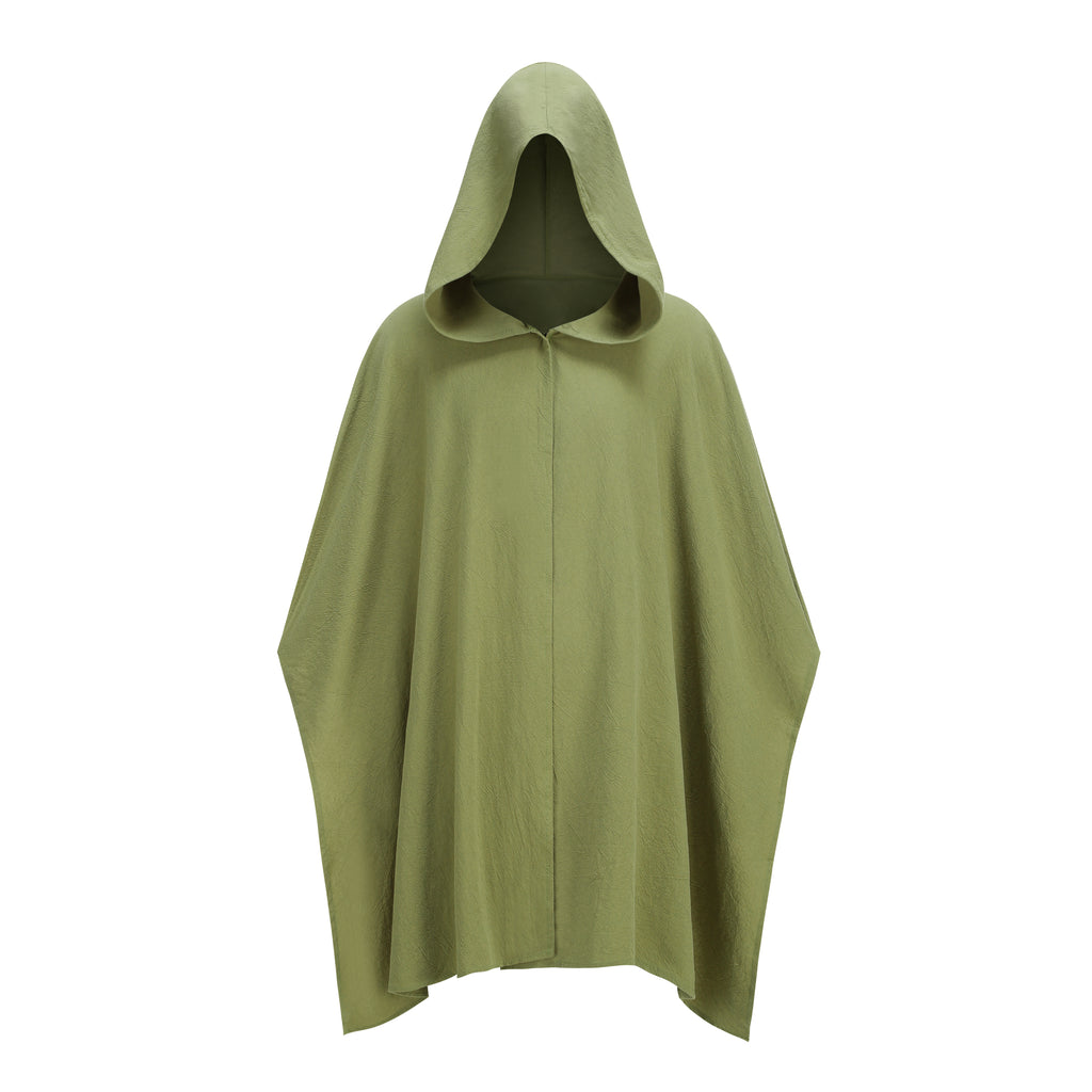 Adult Medieval Hooded Cloak Vintage Renaissance Cape with Hood 2PCS with Belt Men Women Halloween Costume