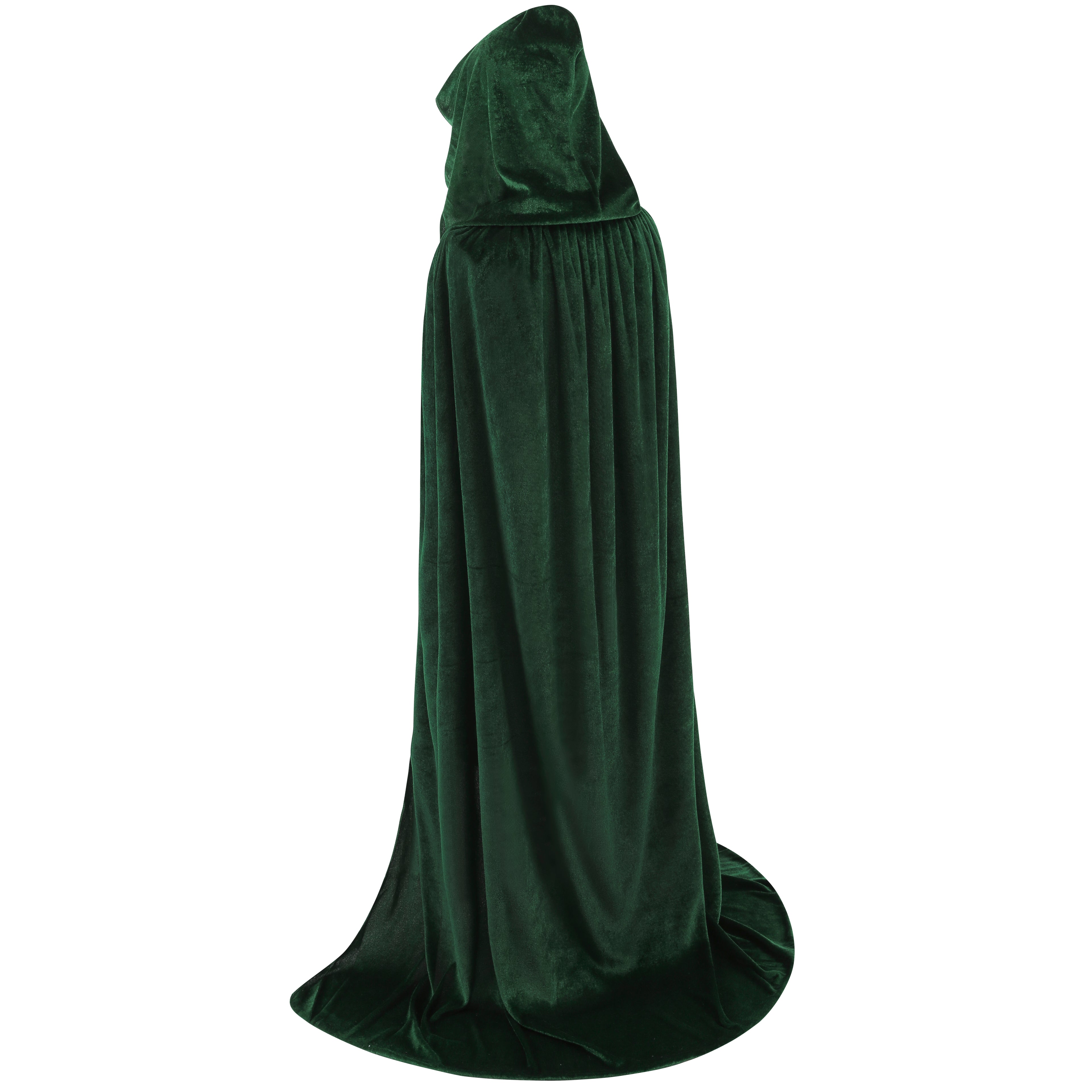 Unisex Velvet Hooded Cloak Adult Medieval Renaissance Long Cape with Hood Men Women Halloween Witch Cosplay Poncho