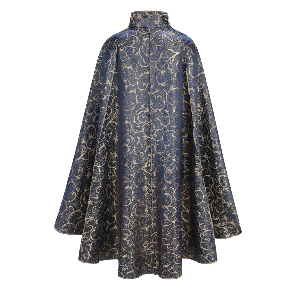 Medieval Renaissance Wizard Cape Gothic Steampunk Cloak Costume with Luxurious Velvet Jacquard Halloween Cosplay