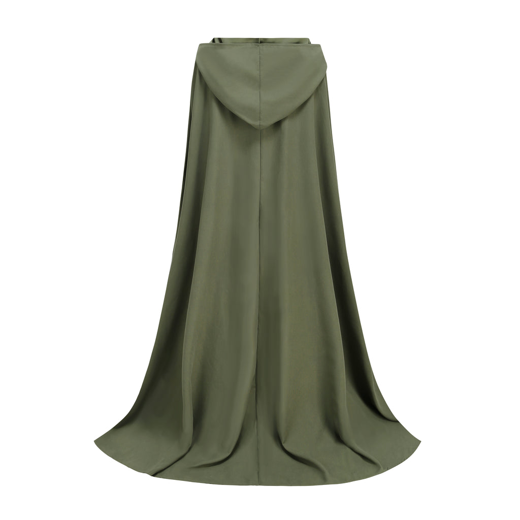 Adult Renaissance Cloak with Hood Medieval Cape with Arm Holes Halloween Costume Outwear for Women