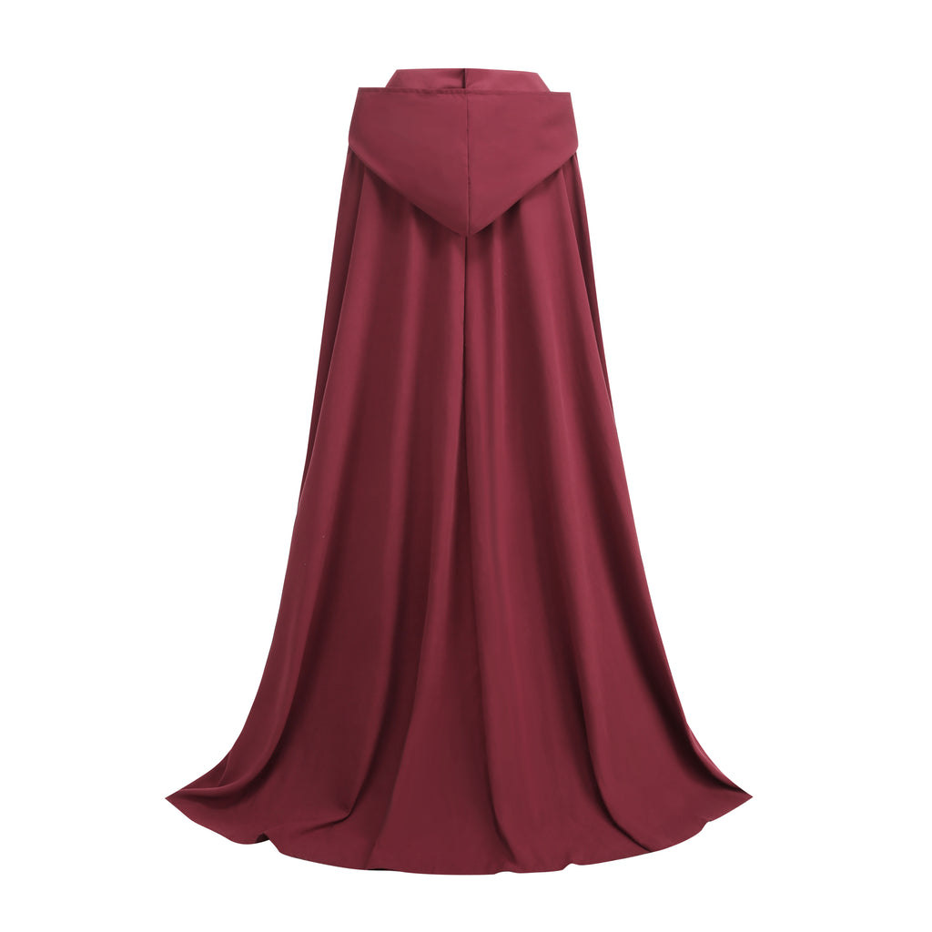 Adult Renaissance Cloak with Hood Medieval Cape with Arm Holes Halloween Costume Outwear for Women