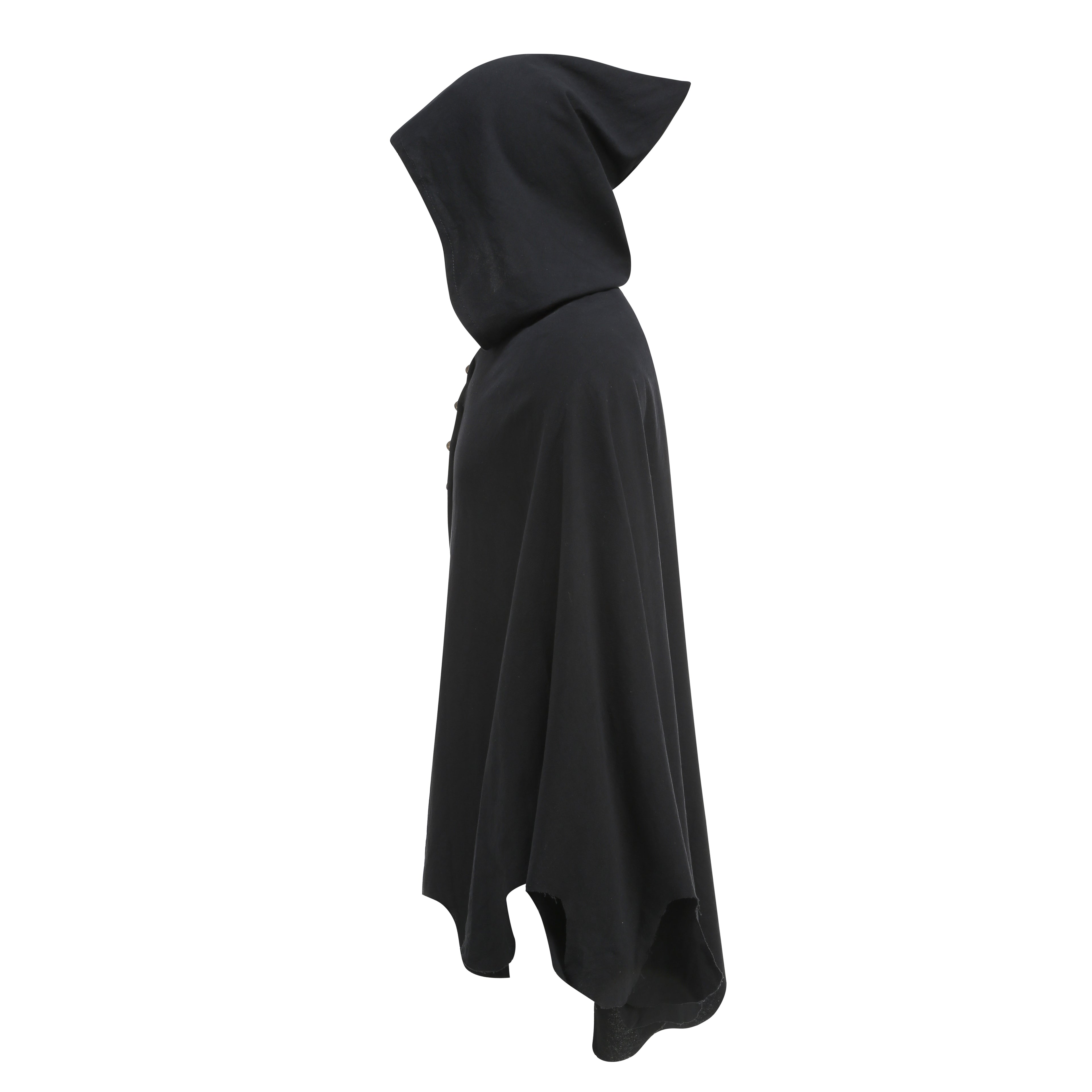 Unisex Medieval Hooded Cloak Gothic Renaissance Cape with Scalloped Hem Adult Halloween Witch Costume