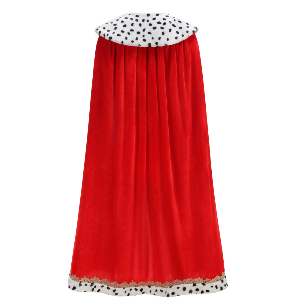 Adult King Cape 3‑Piece Set Custom Velvet Cloak With Crown & Scepter 120CM 140CM 150CM Red Blue Medieval Royal Cosplay Costume