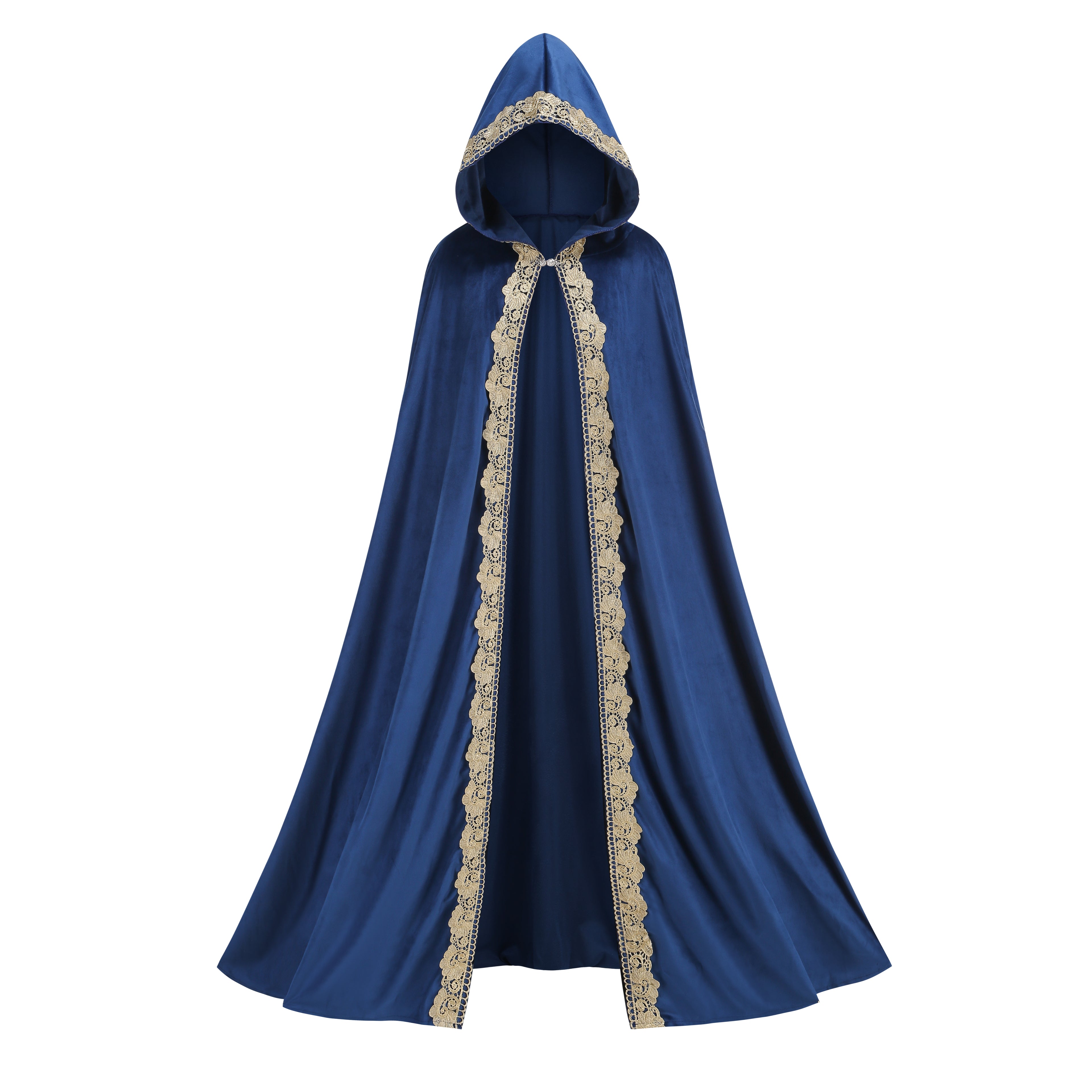 Adult Medieval Renaissance Hooded Cloak Women Men Vintage Long Cape with Hood Halloween Witch Cosplay Costume