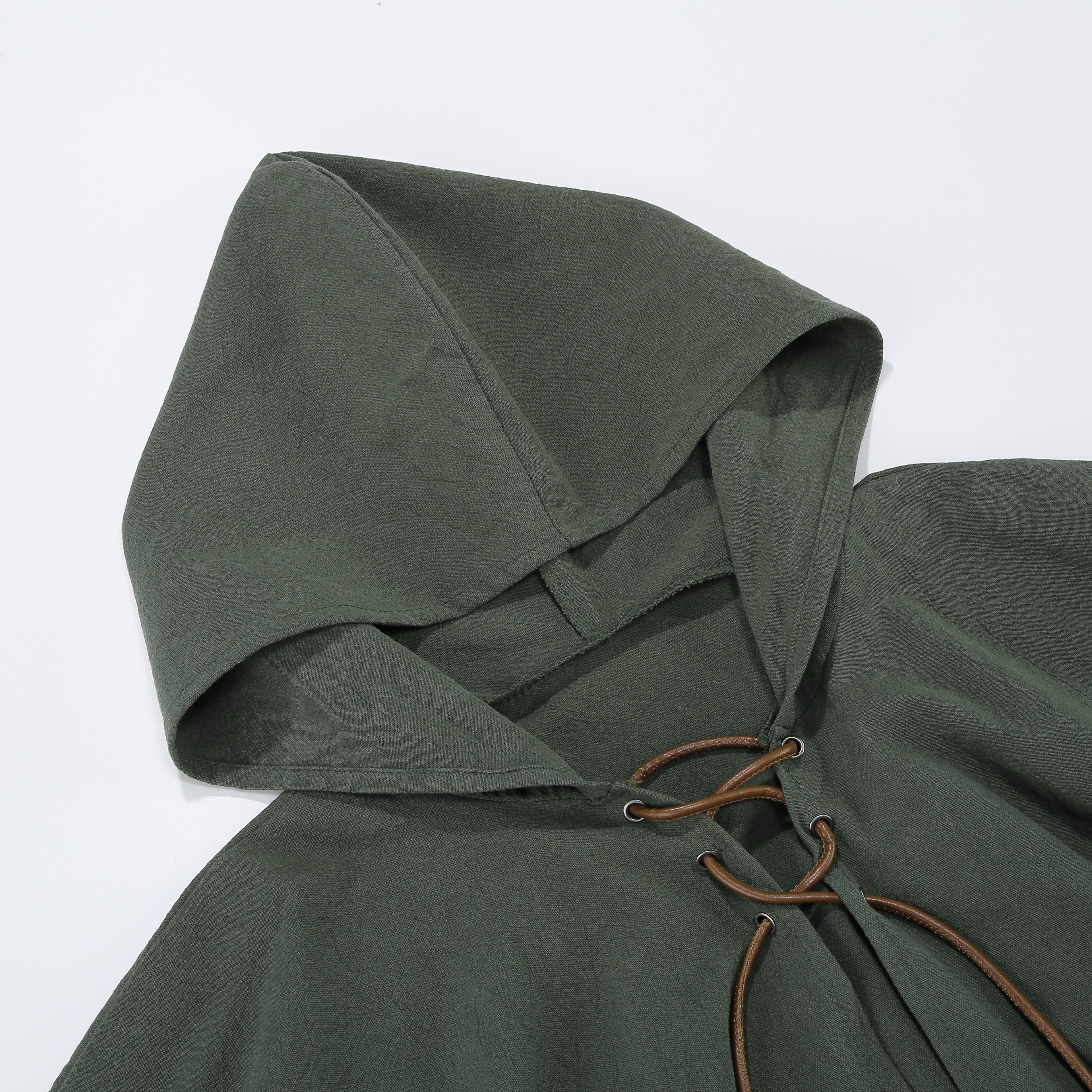 Medieval Cloak with Hood Shawl Renaissance Short Cape Halloween Christmas Party Outfits for Adult