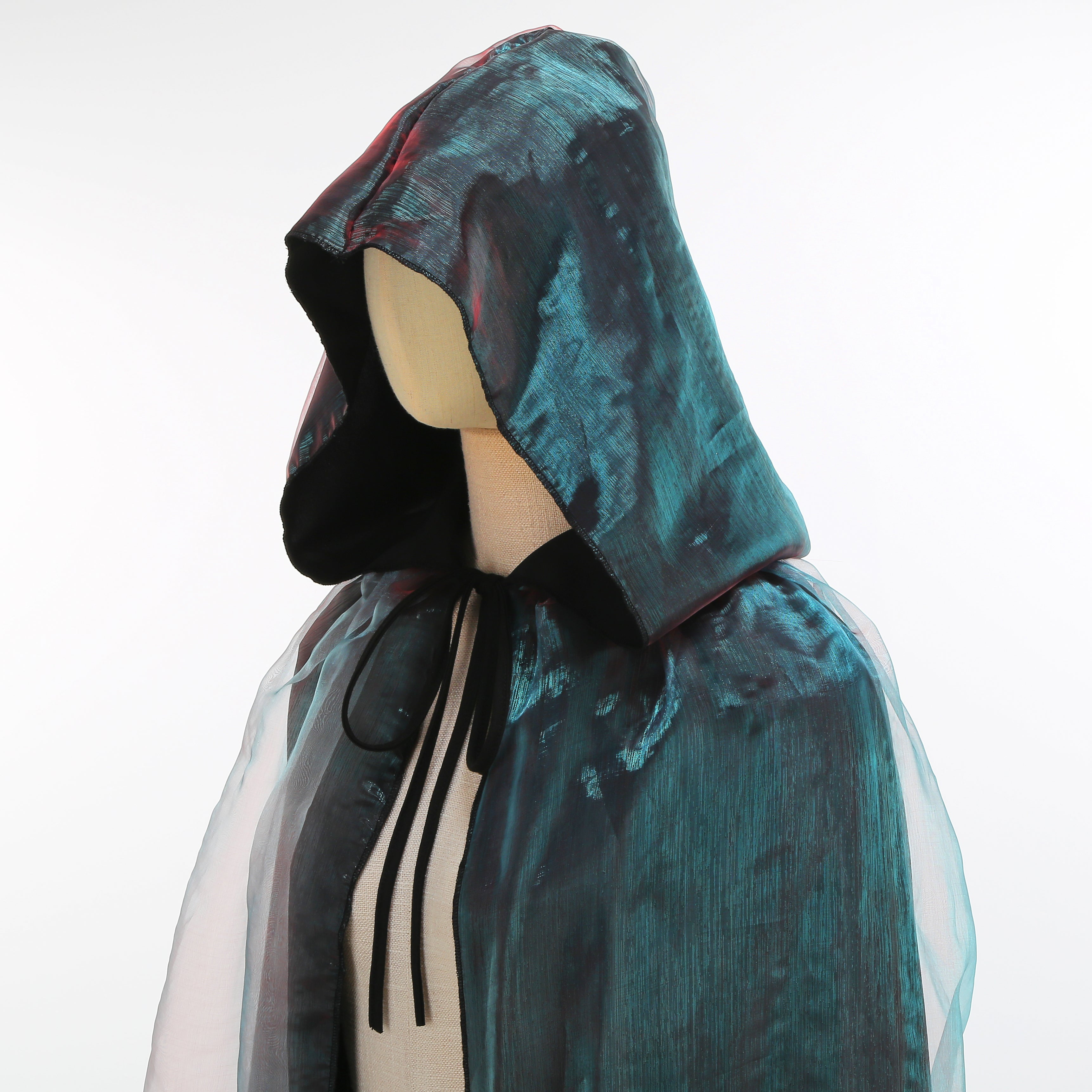 Adult Unisex Full Length Hooded Cloak Sparkle Shiny Cape with Hood Women Halloween Mardi Gras Wizard Cosplay Costume