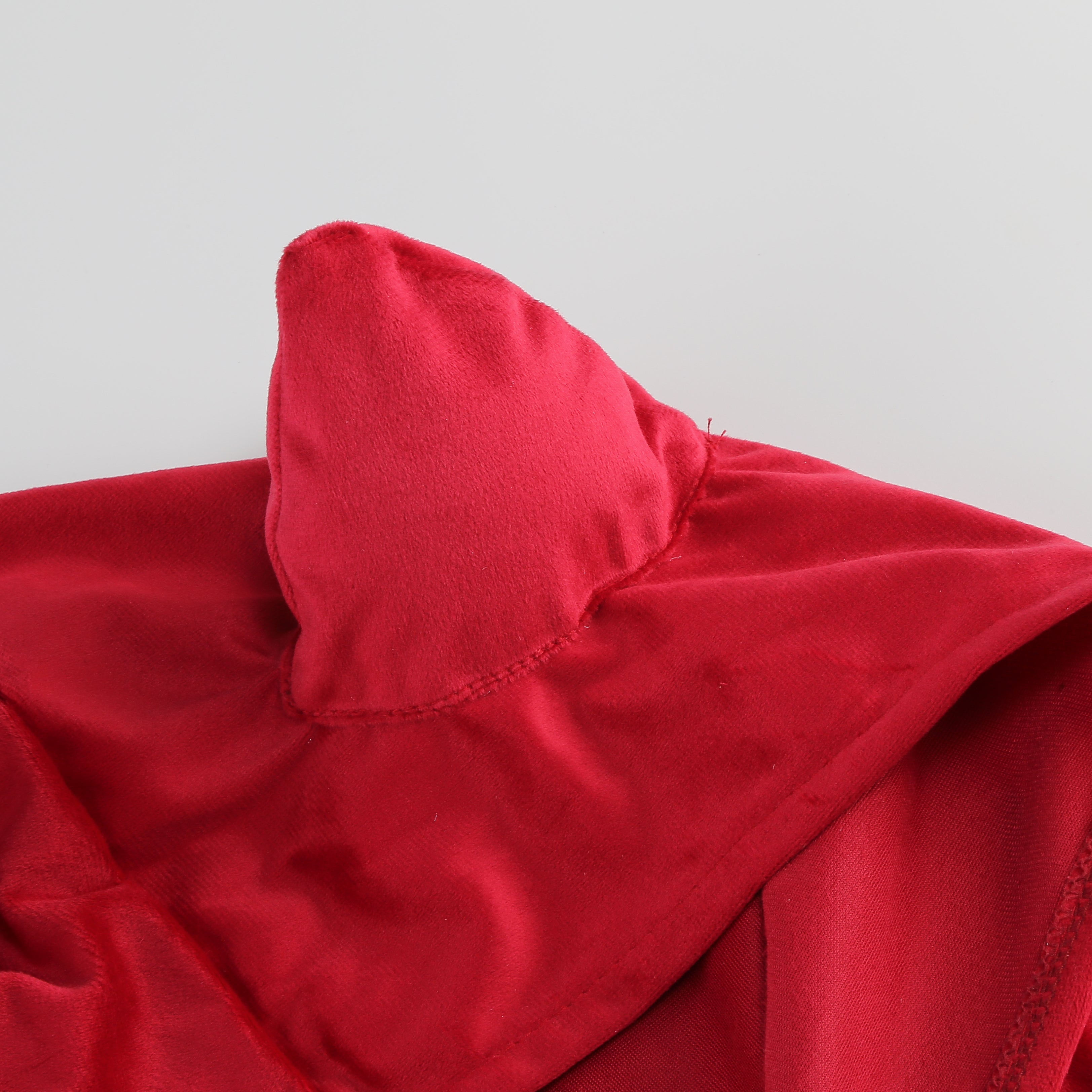 Adult Little Red Riding Hood Hooded Cape With Cat Ears, Red Cloak 70‑90‑120cm Shoulder‑to‑Hem for Halloween Fairy Tale Cosplay Costume