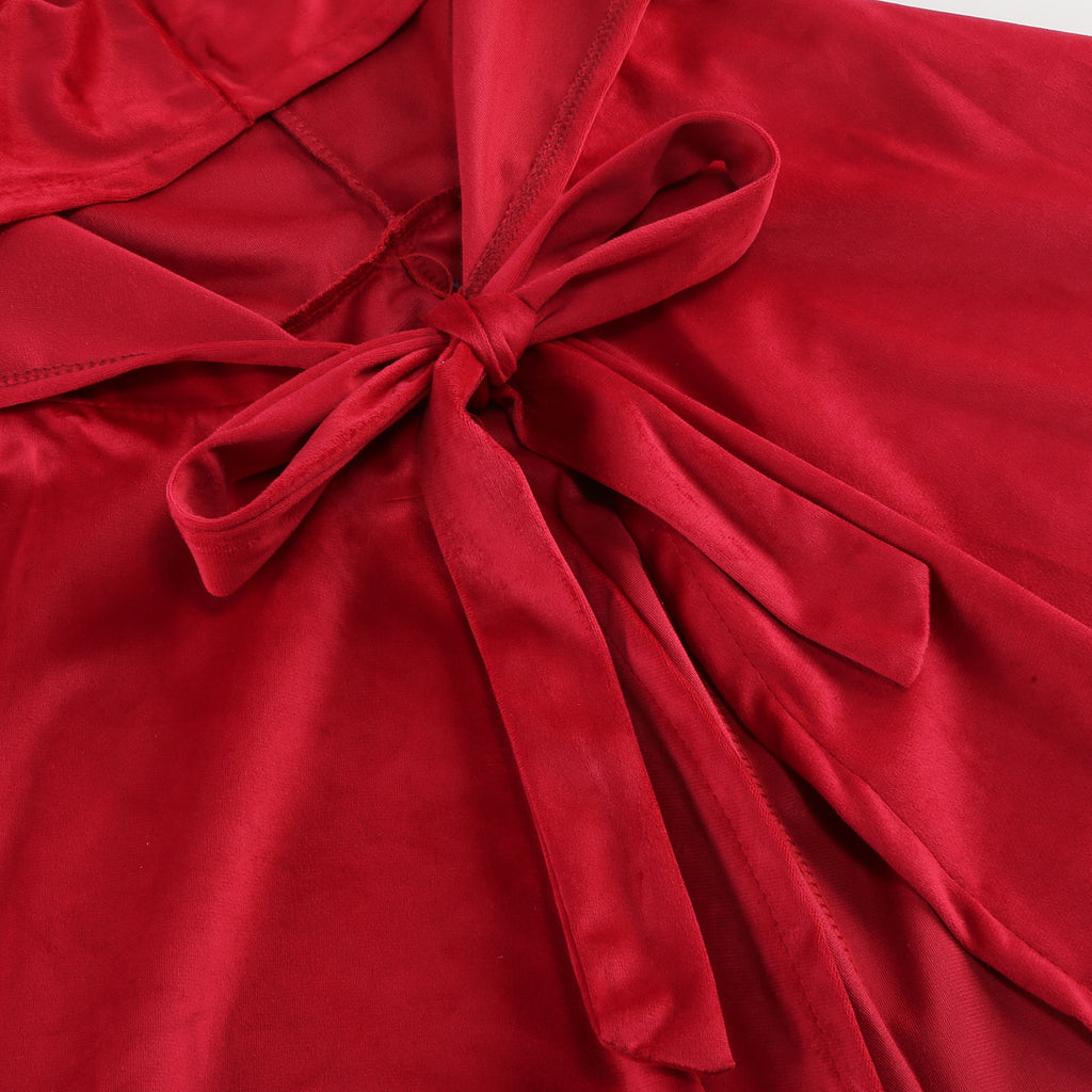 Adult Little Red Riding Hood Hooded Cape With Cat Ears, Red Cloak 70‑90‑120cm Shoulder‑to‑Hem for Halloween Fairy Tale Cosplay Costume