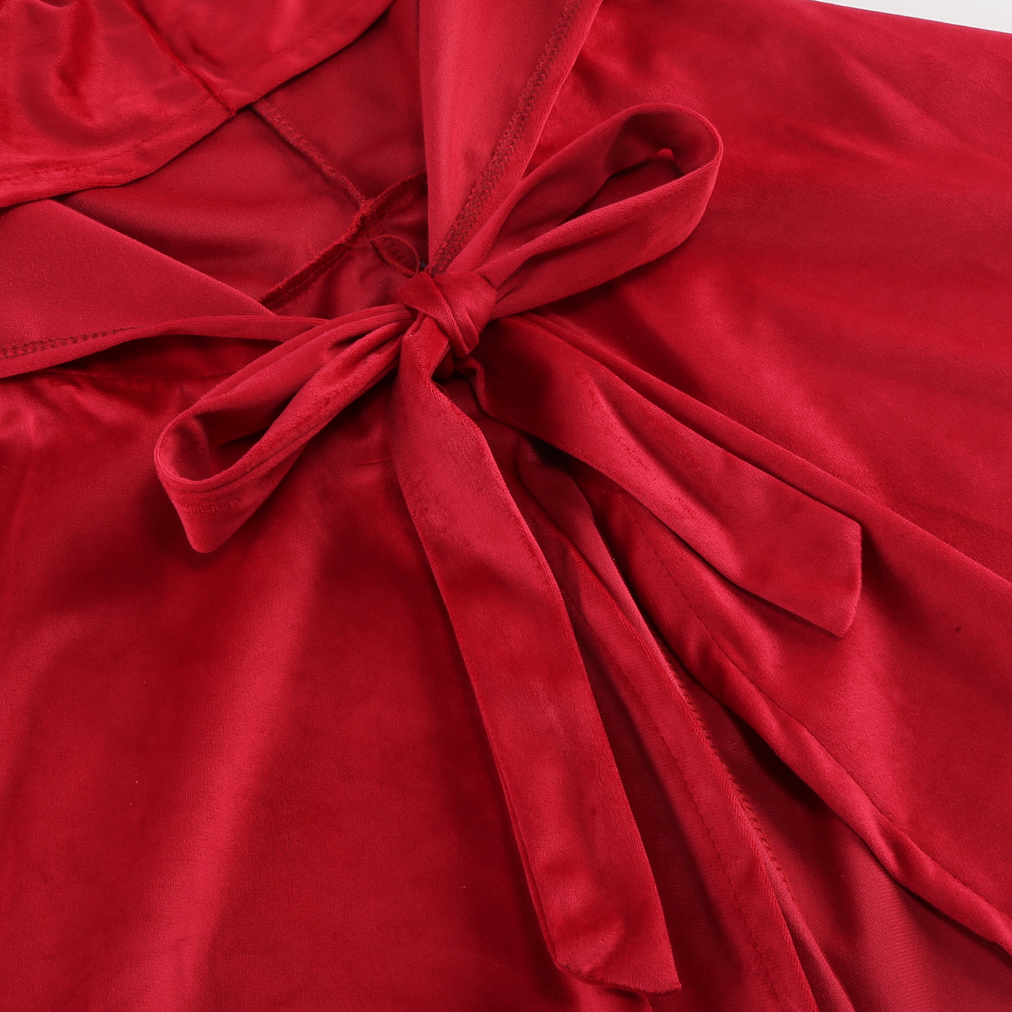Adult Little Red Riding Hood Hooded Cape With Cat Ears, Red Cloak 70‑90‑120cm Shoulder‑to‑Hem for Halloween Fairy Tale Cosplay Costume