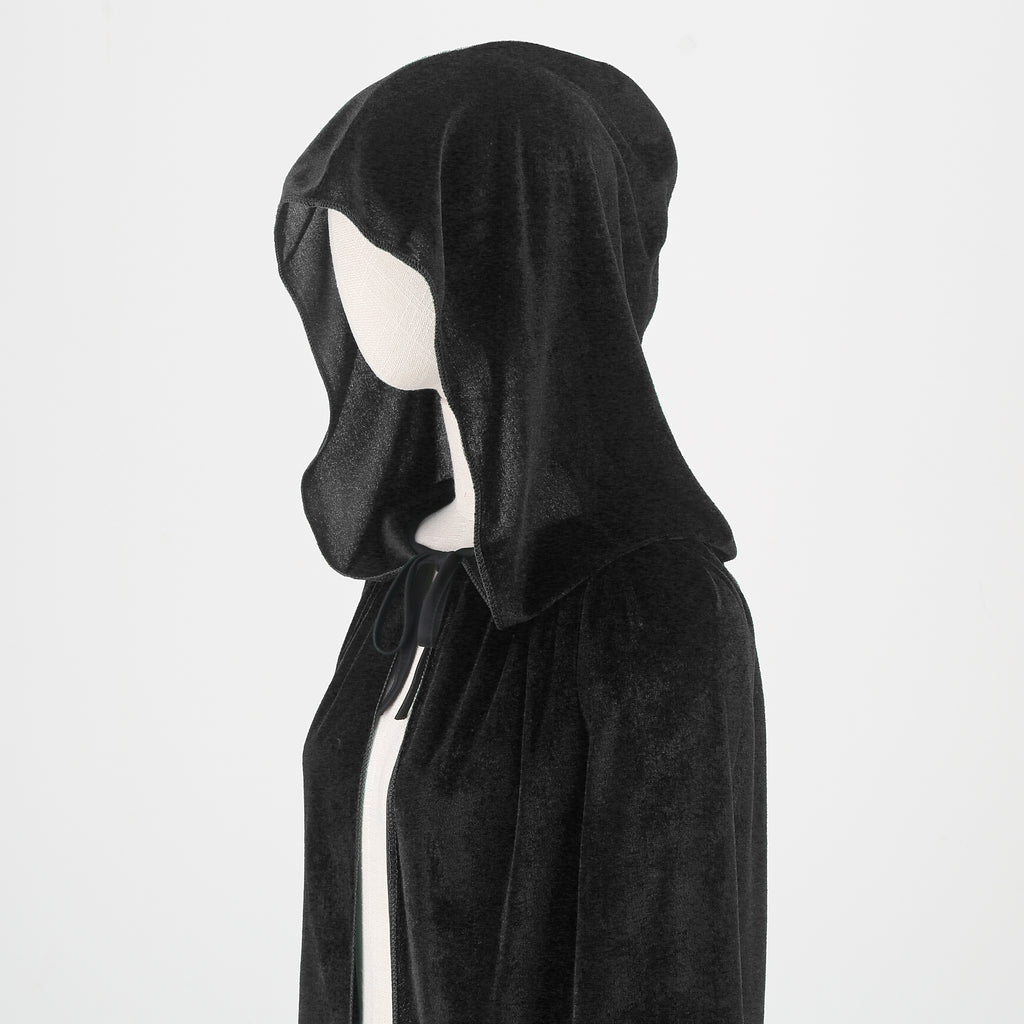 Adult Velvet Cloak Medieval Renaissance Long Cape with Hood for Hollween