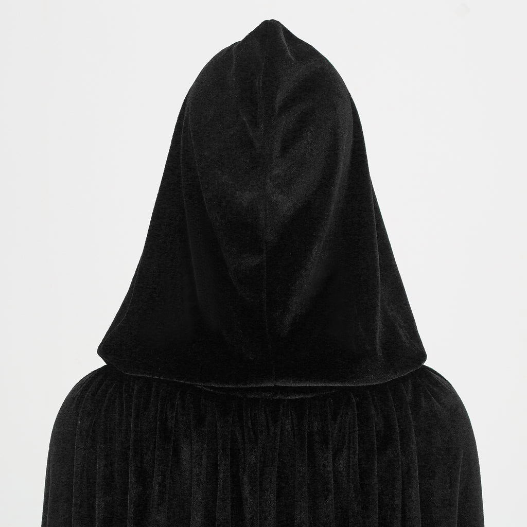 Adult Velvet Cloak Medieval Renaissance Long Cape with Hood for Hollween