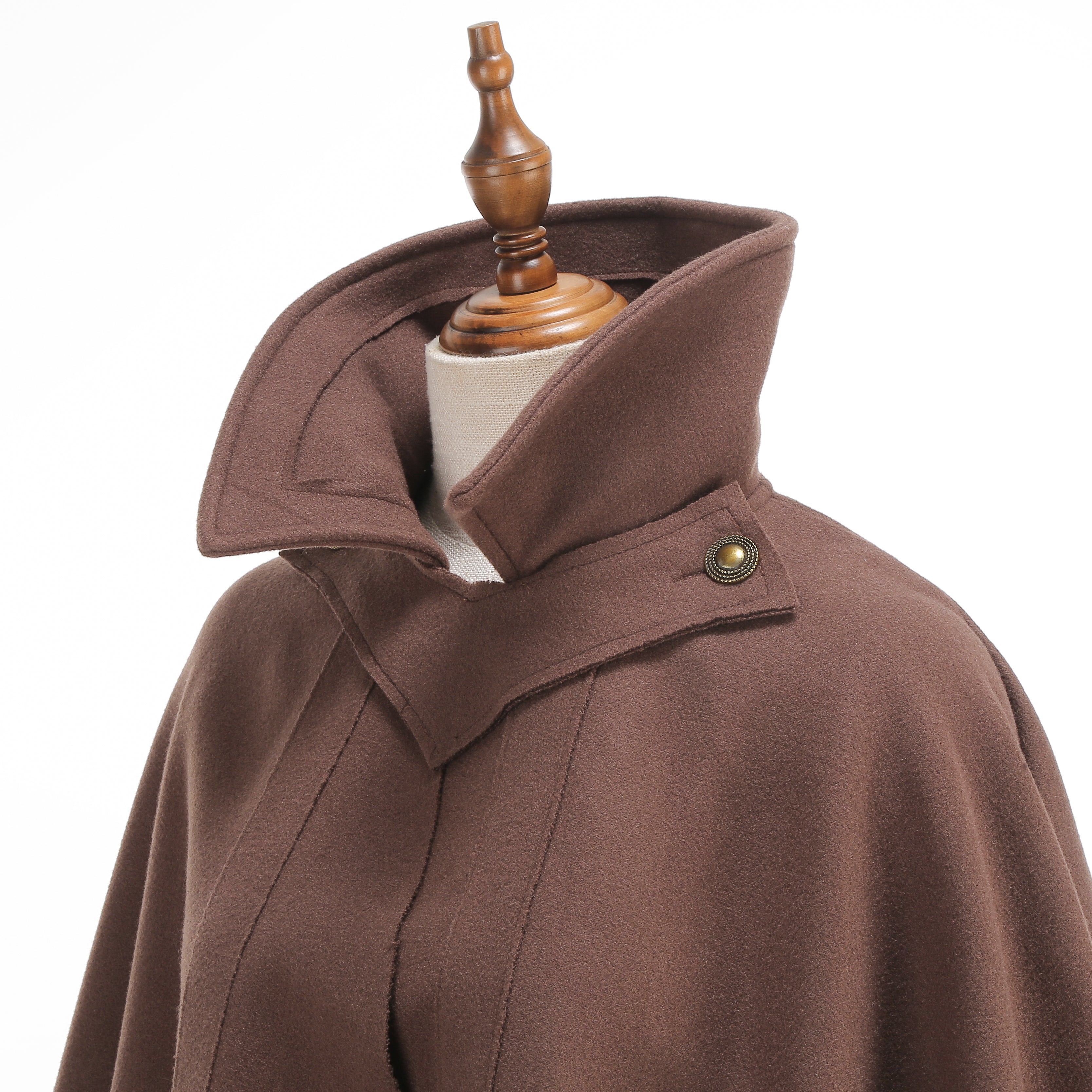 Renaissance Cape Detective Costume Medieval Cloak Victorian Capelet Hobbit Brown Halloween Costume