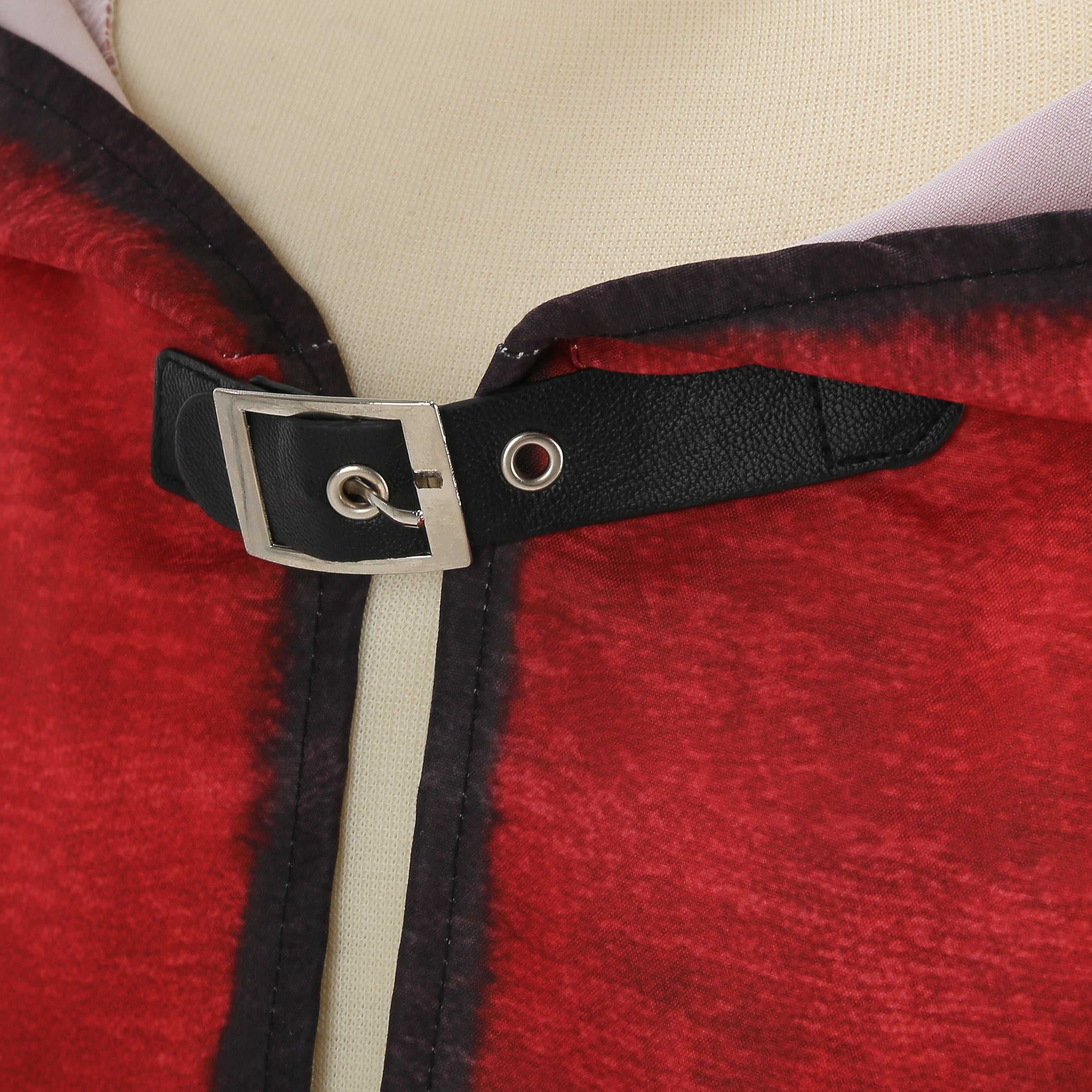 Adult Little Red Riding Hood Dark Claw Mark Hooded Cape, Red‑Black Gradient Cloak 40cm‑60cm Shoulder‑to‑Hem for Gothic Halloween Cosplay