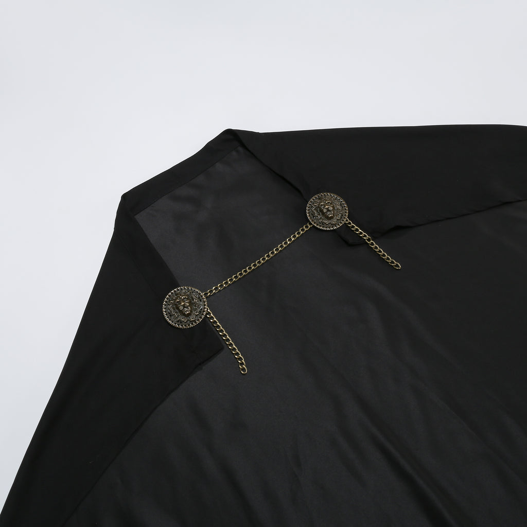Medieval Knight Cloak Renaissance Viking Warrior Cape with Chain Brooch Adult Halloween Costume