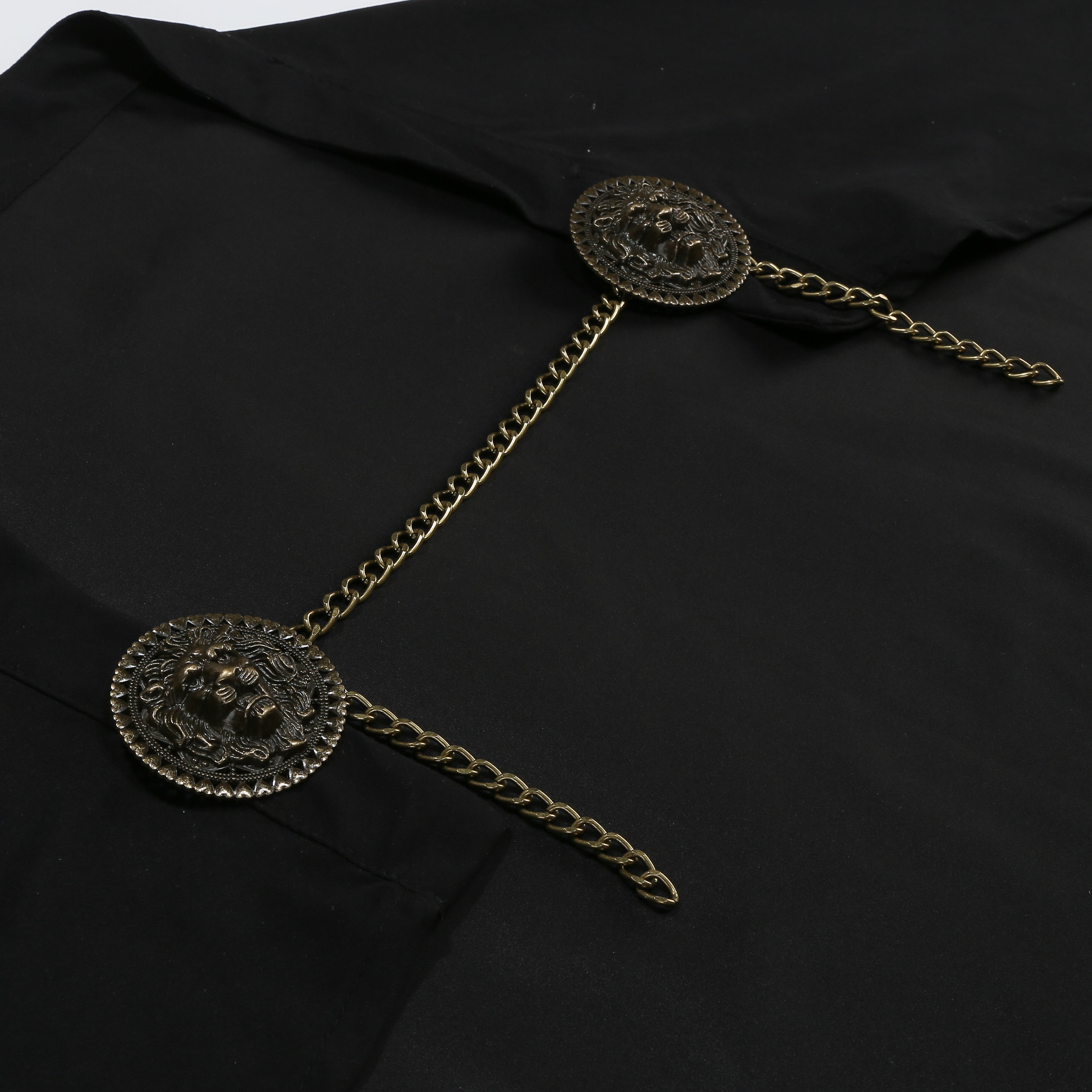 Medieval Knight Cloak Renaissance Viking Warrior Cape with Chain Brooch Adult Halloween Costume