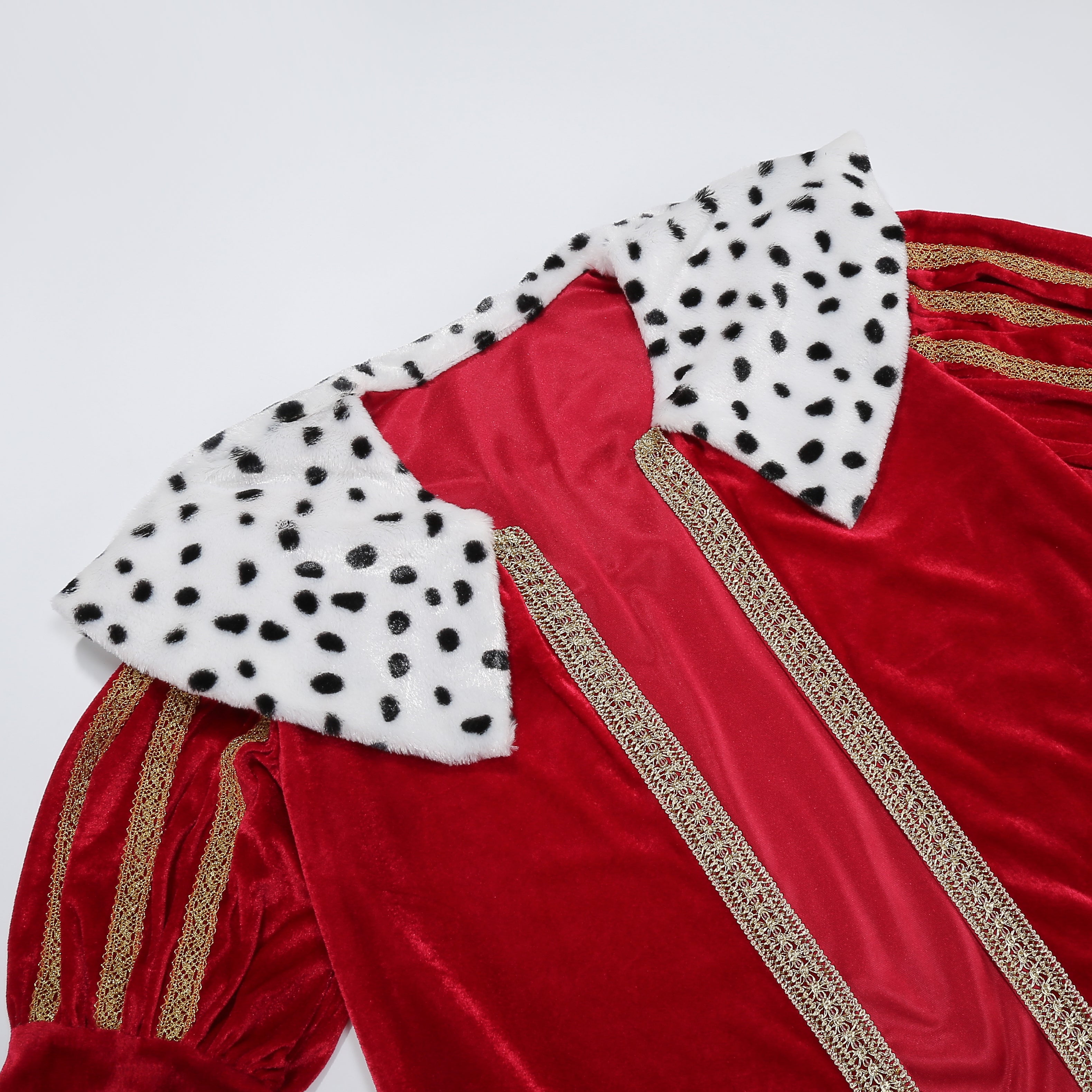 Adult King Robe 4‑Piece Set Custom Velvet Royal Costume 130CM Red Medieval King Halloween Cosplay Outfit