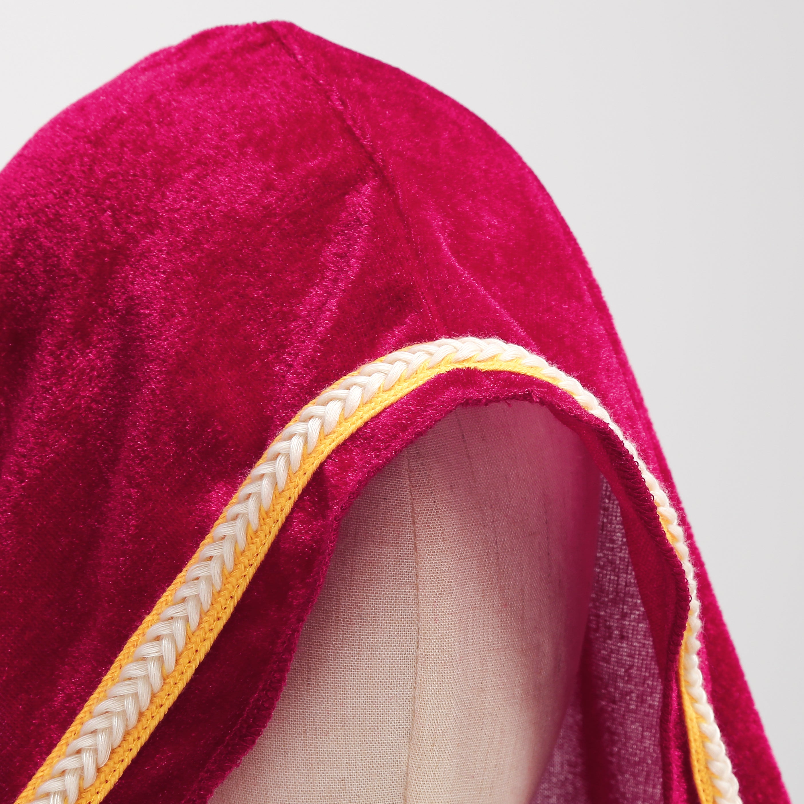 Adult Little Red Riding Hood Hooded Cape With Braided Trim, Bright Red & Wine Red Cloak 60‑65‑70cm Shoulder‑to‑Hem for Halloween Fairy Tale Cosplay