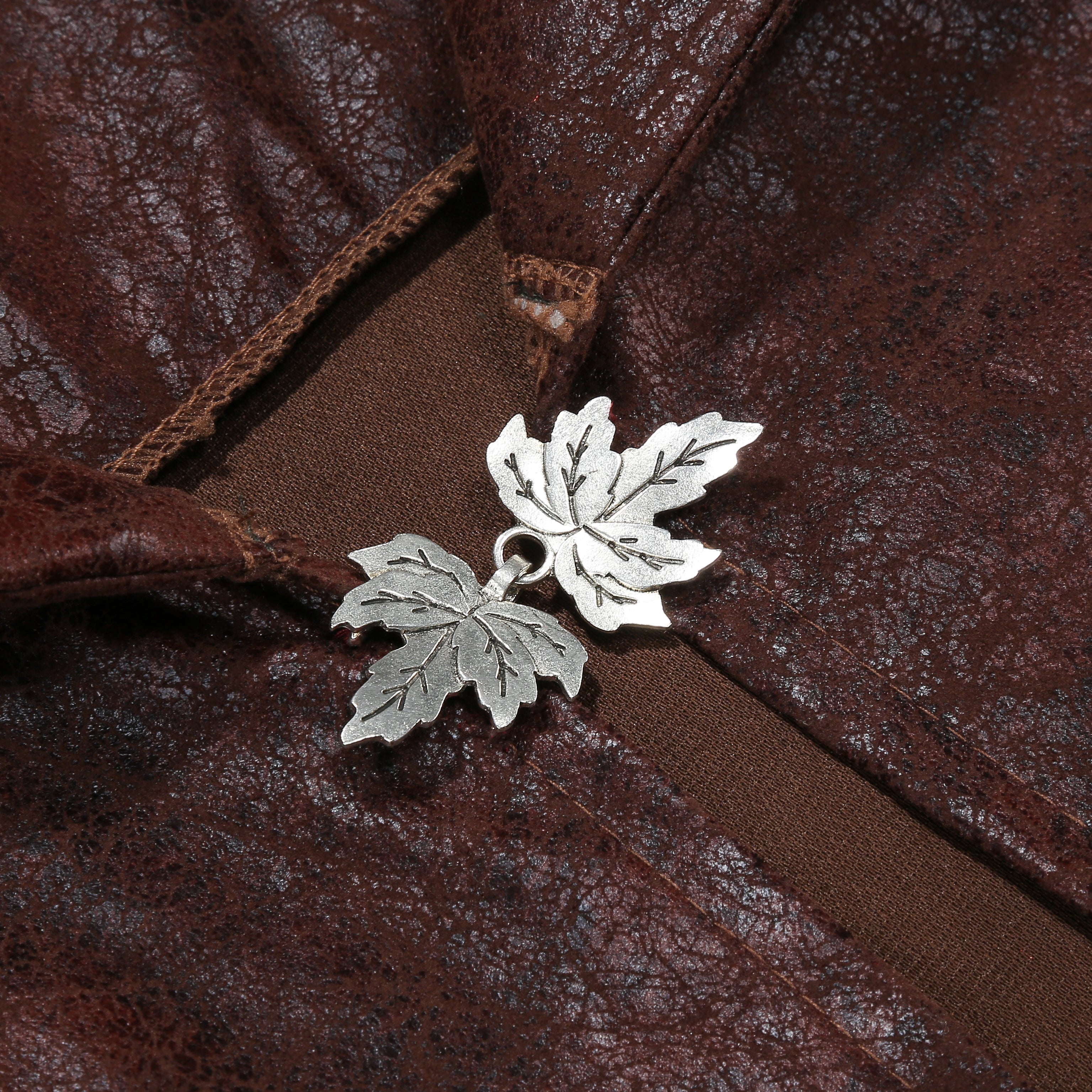 Men Medieval Warrior Faux Leather Hoodless Cape 59"/150cm Halloween Cosplay Cloak