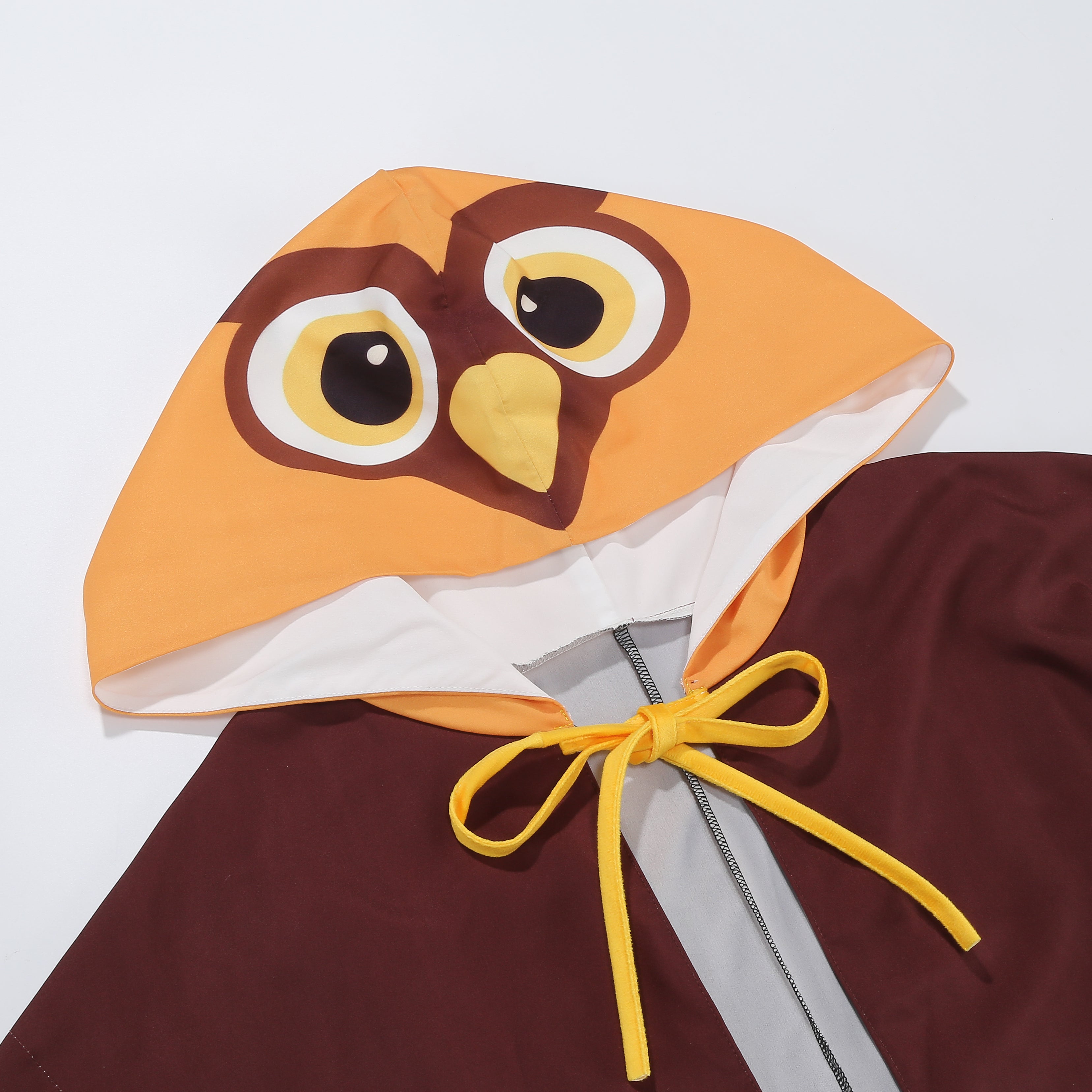 Adult Owl Hooded Cape Custom Printed Bird Cloak 100CM Women Halloween Cosplay Fancy Costume