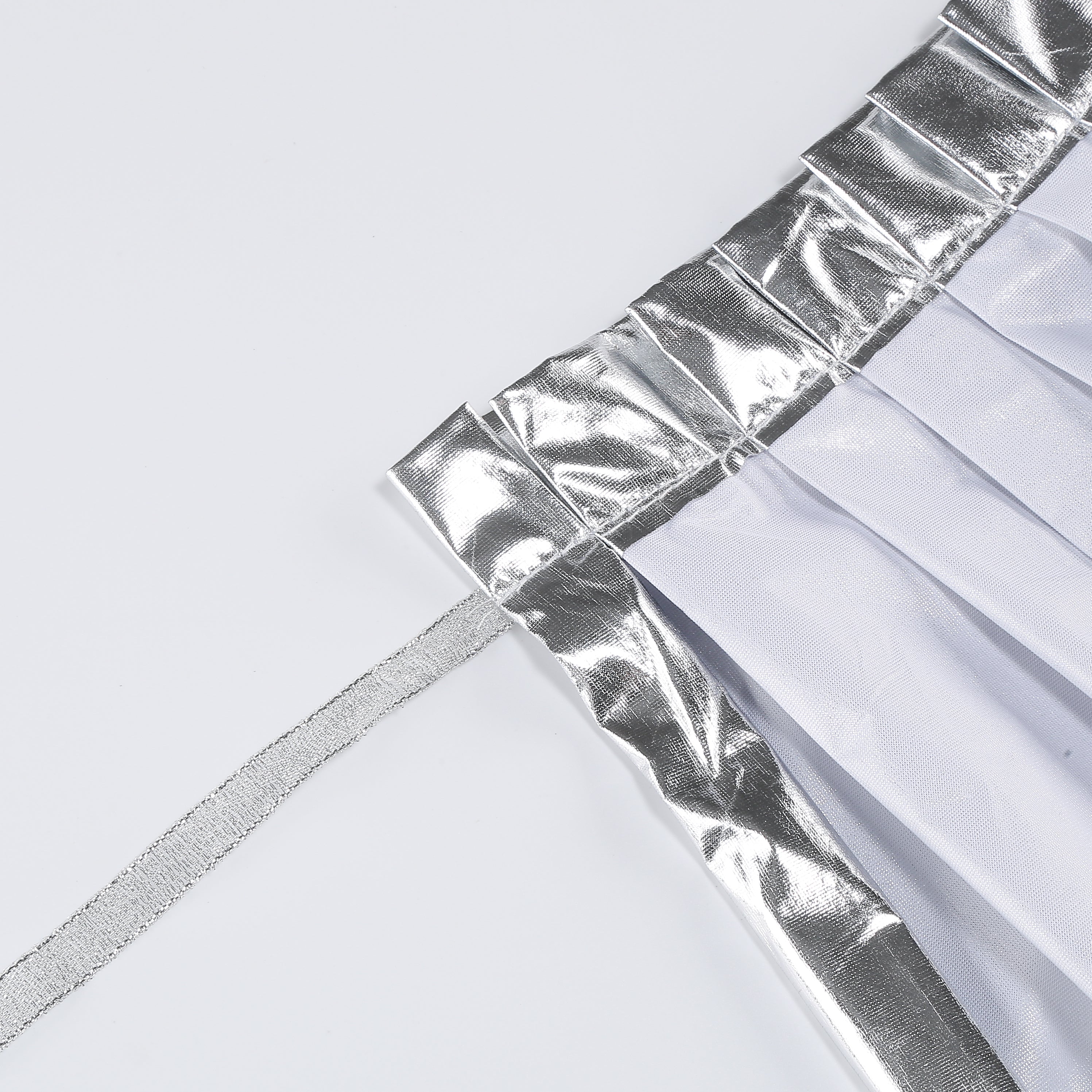 Custom Metallic Collar‑Less Cape With Neck Tie Strap 115‑155CM Silver Blue Gold Shiny Cosplay Cloak For Halloween Fancy Theme Party