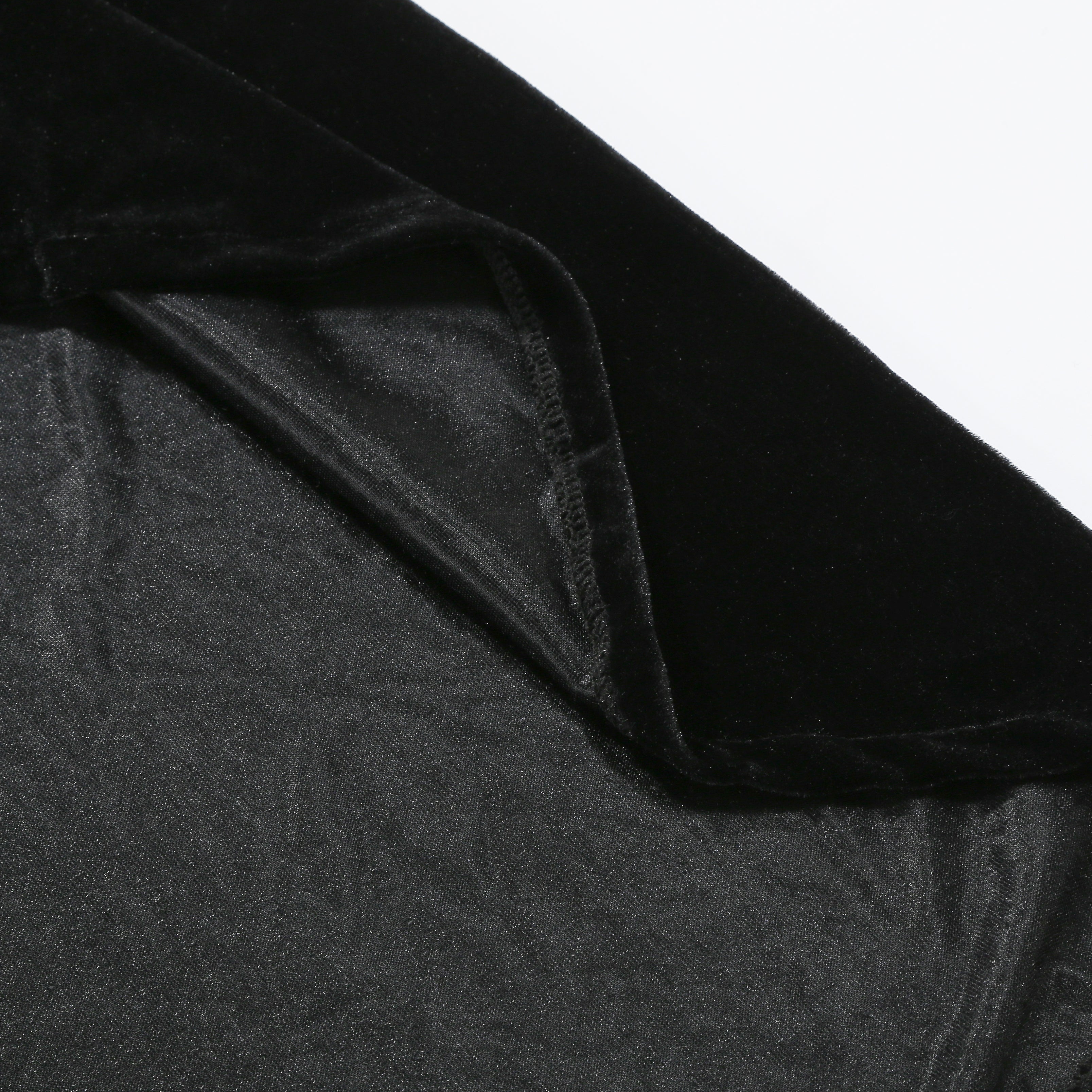 Adult Black Velvet Hooded Wizard Cloak Set‑In & Stand‑Up Collar Style, 130cm‑150cm Shoulder‑to‑Hem Medieval Robe for Warlock Halloween Cosplay