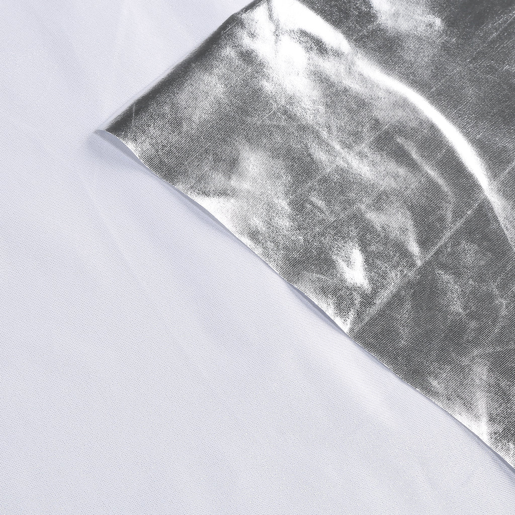 Custom Metallic Collar‑Less Cape With Neck Tie Strap 115‑155CM Silver Blue Gold Shiny Cosplay Cloak For Halloween Fancy Theme Party