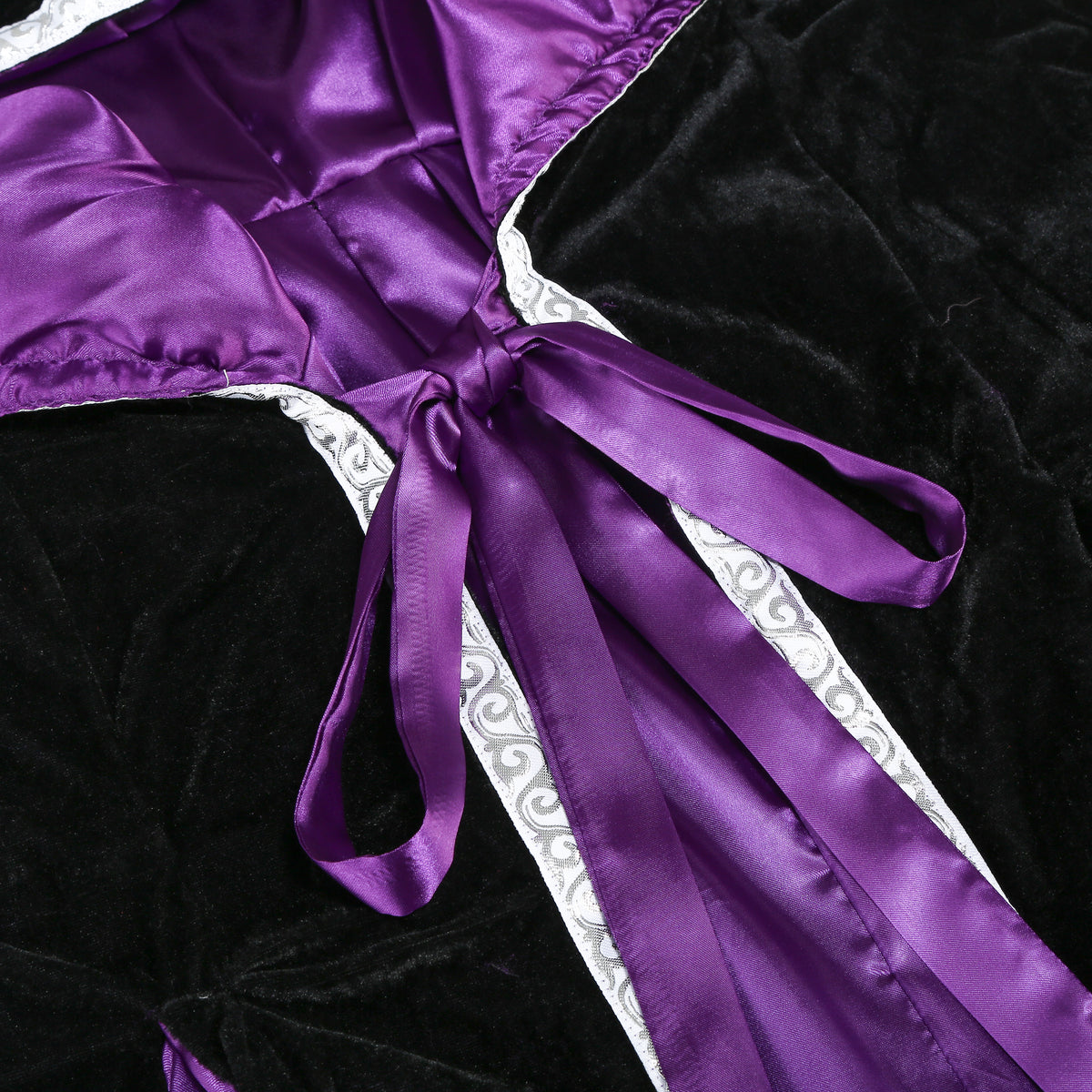 Unisex Wizard Cloak Robes With Hood Sleeves Lace Cape Cosplay Halloween Costume