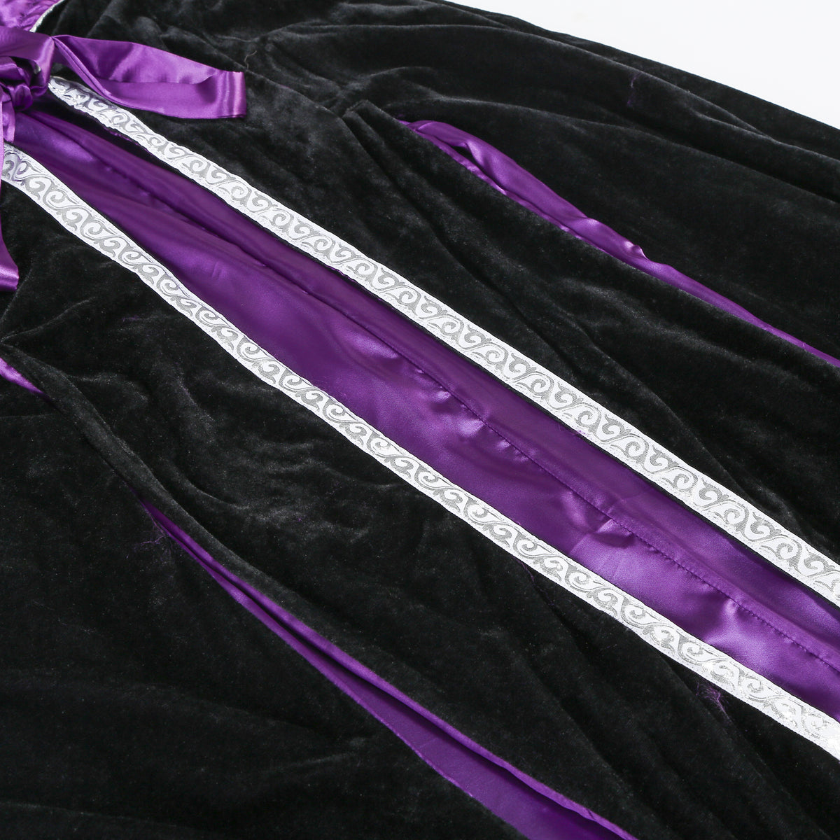 Unisex Wizard Cloak Robes With Hood Sleeves Lace Cape Cosplay Halloween Costume