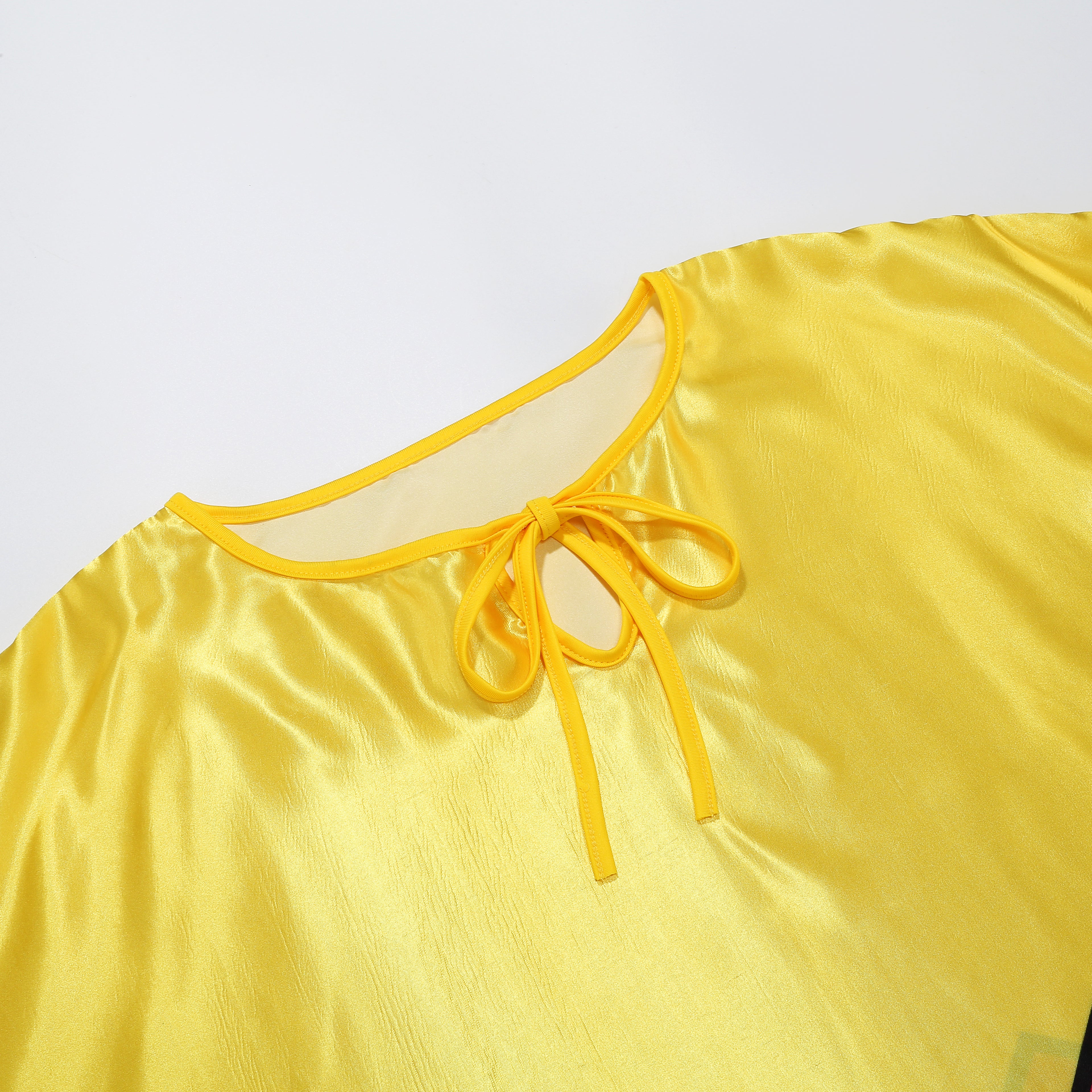 Custom Adult Mexican Poncho 7‑Piece Costume Set, Yellow Fringe Satin Poncho 80CM, Fiesta Cinco De Mayo Halloween Theme Party Cosplay Outfit