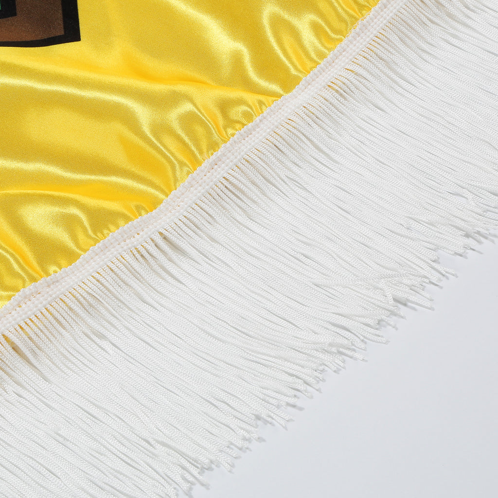 Custom Adult Mexican Poncho 7‑Piece Costume Set, Yellow Fringe Satin Poncho 80CM, Fiesta Cinco De Mayo Halloween Theme Party Cosplay Outfit
