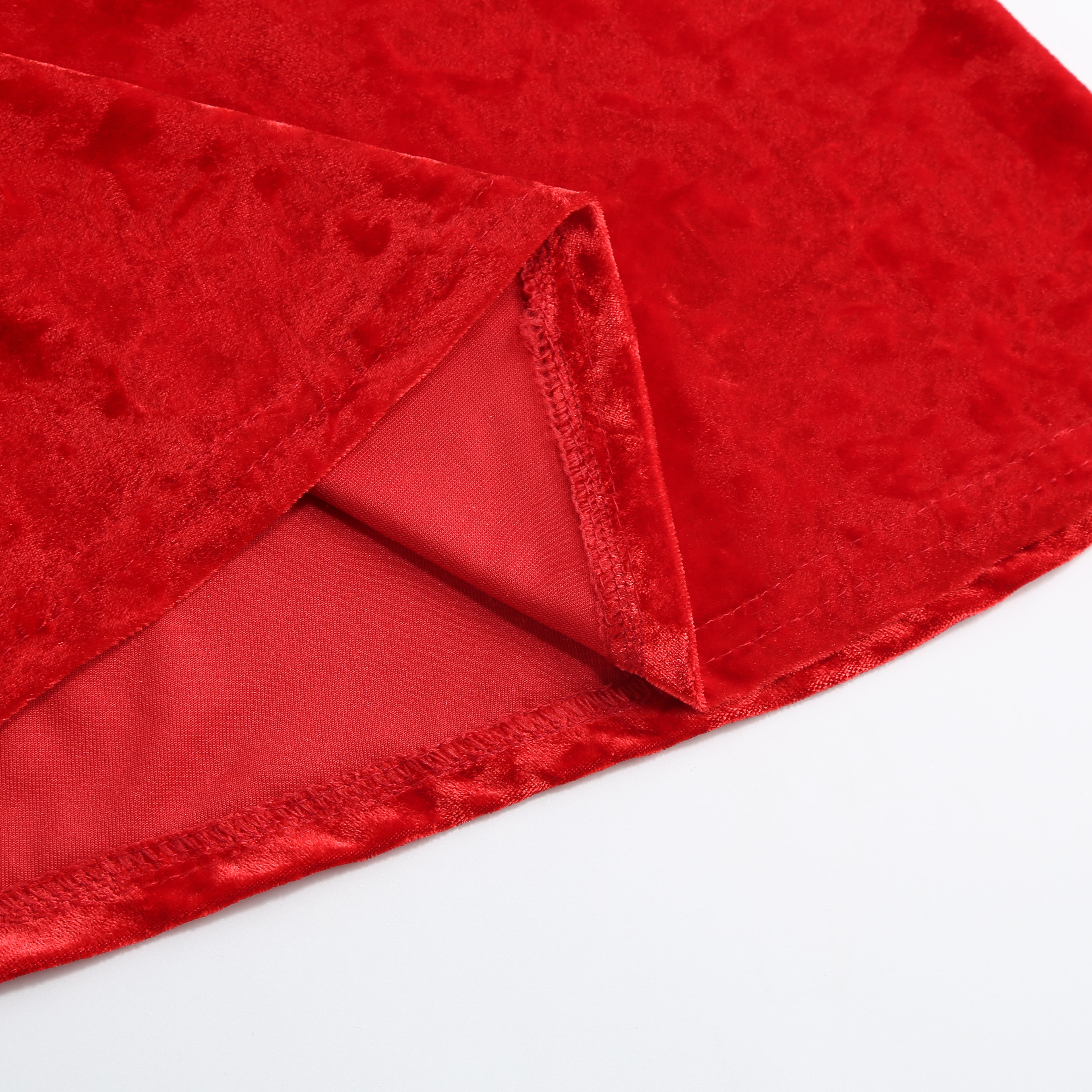Adult Little Red Riding Hood Hooded Cape, Velvet Cloak With Golden Lace Trim 60cm Shoulder‑to‑Hem for Fairy Tale Halloween Cosplay